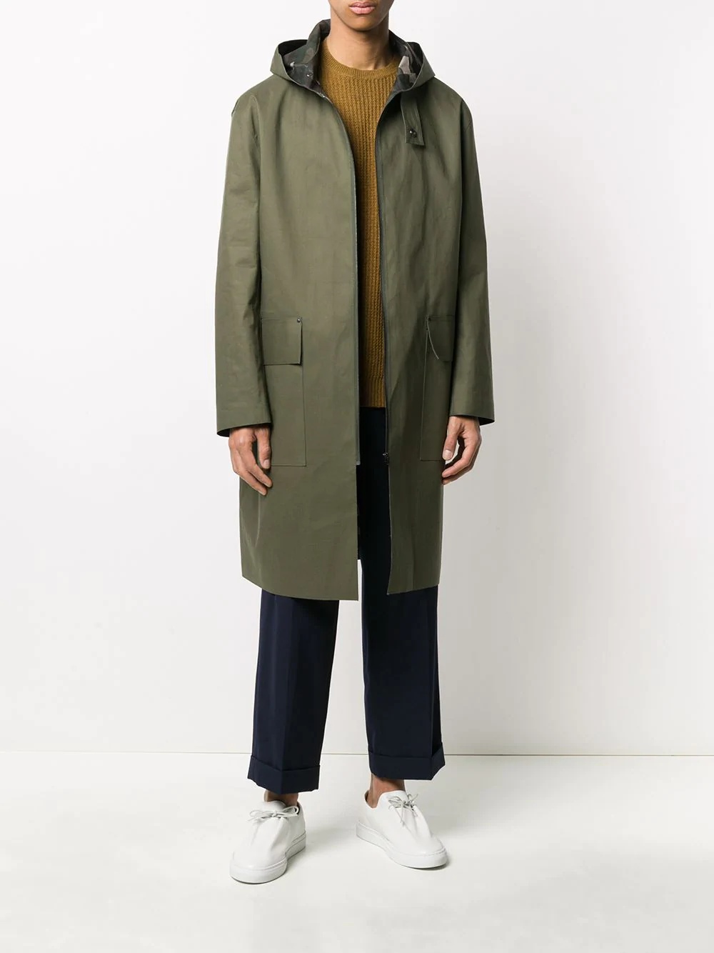 Eldrick raw edge bonded hooded coat - 2