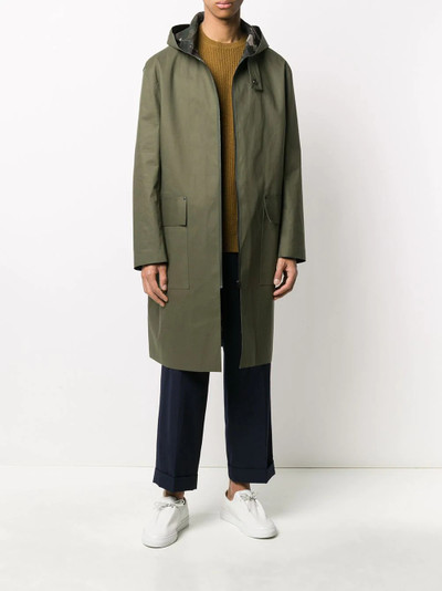 Mackintosh Eldrick raw edge bonded hooded coat outlook