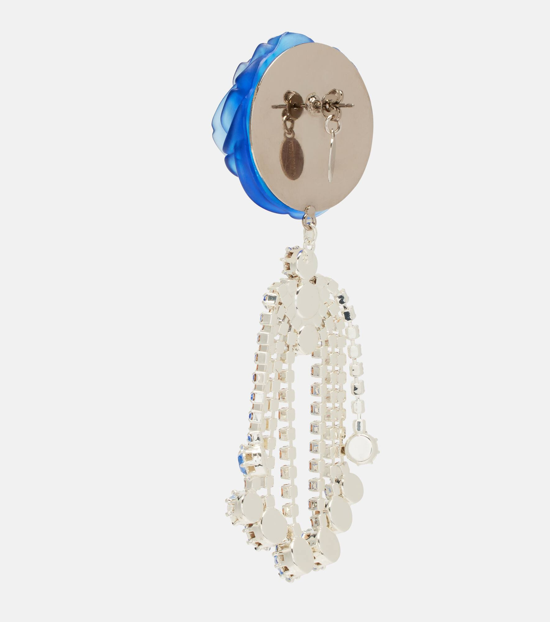 Embellished floral drop earrings - 5