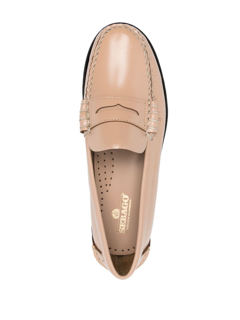 stacked-heel leather loafers - 4