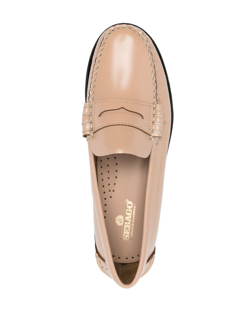 stacked-heel leather loafers 4