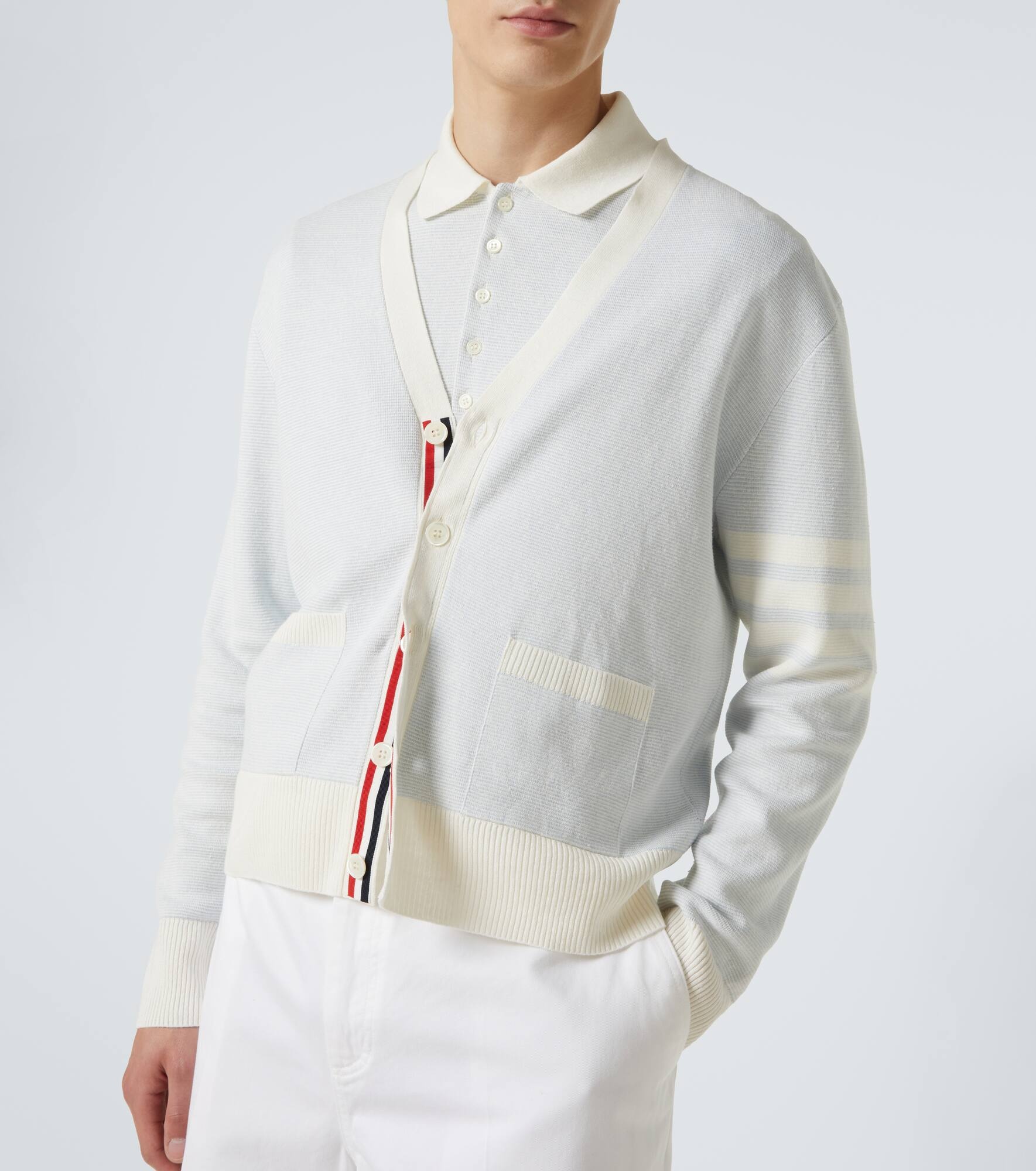 4-Bar linen and cotton cardigan - 5