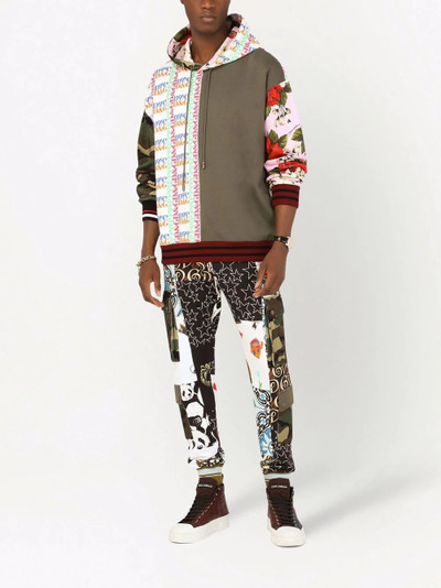 Dolce & Gabbana patchwork cotton hoodie outlook