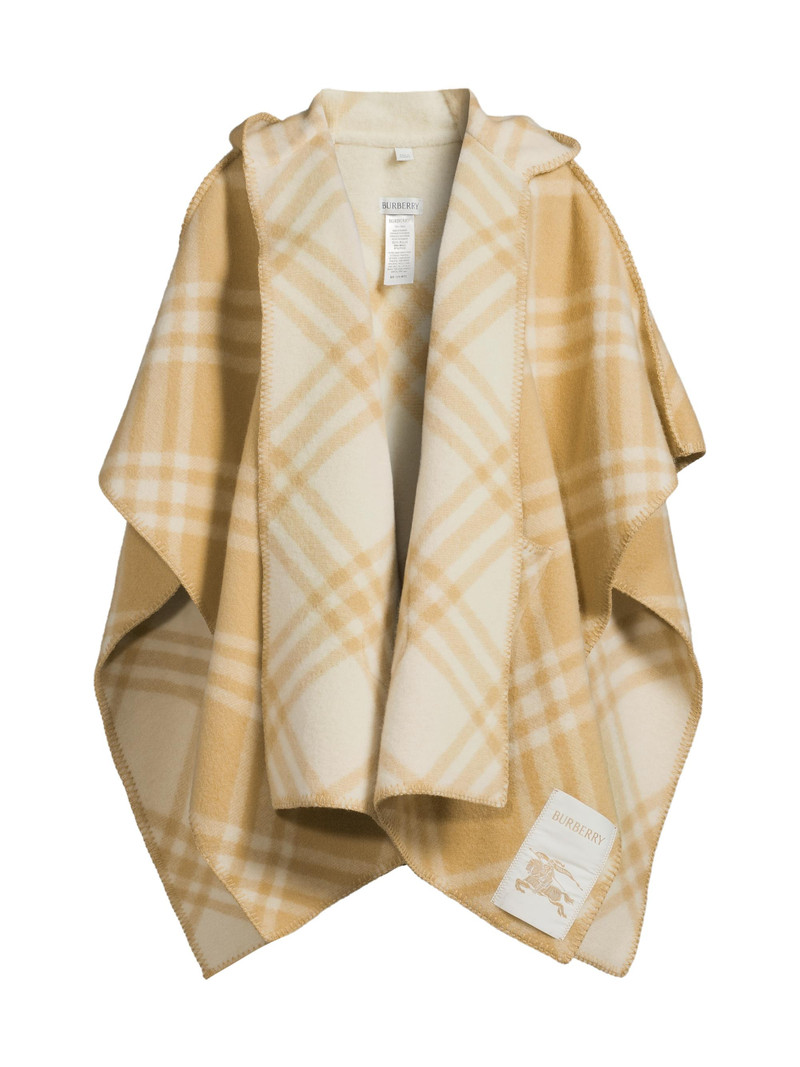 Women's Catherine Plaid Wool Wrap - Sand Ecru 1