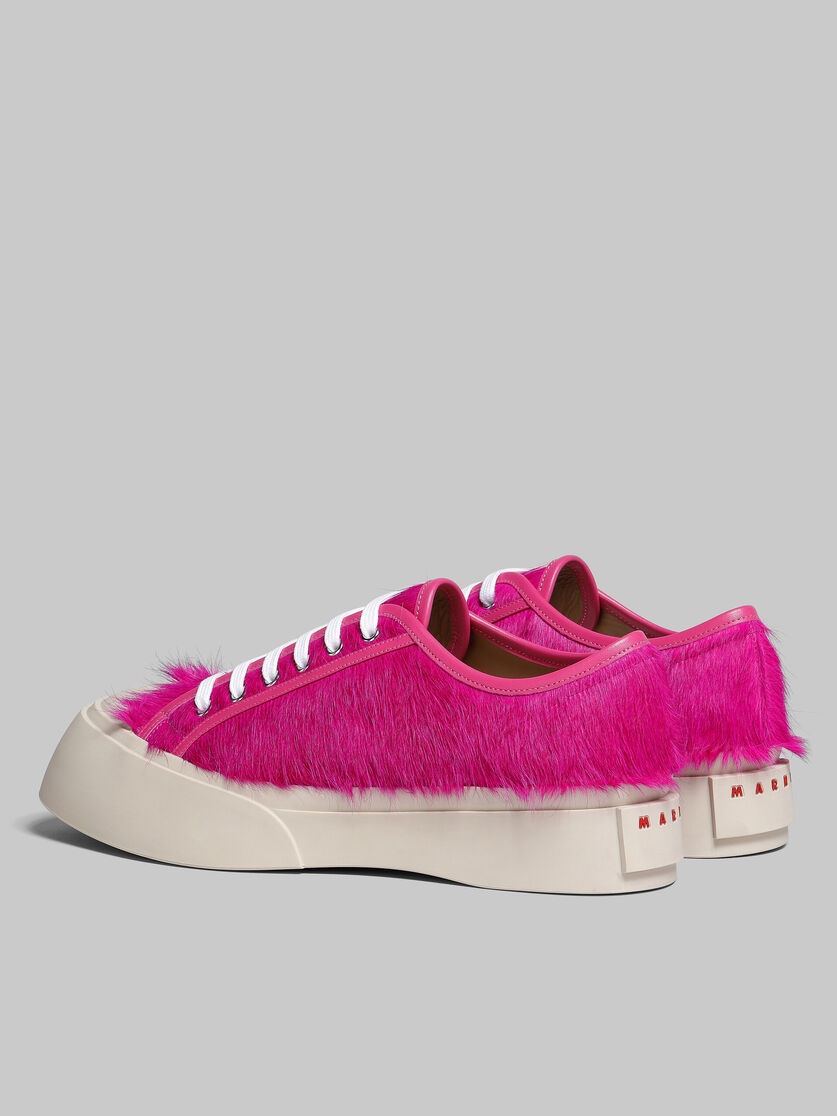 FUCHSIA LONG-HAIR CALFSKIN PABLO SNEAKER - 3