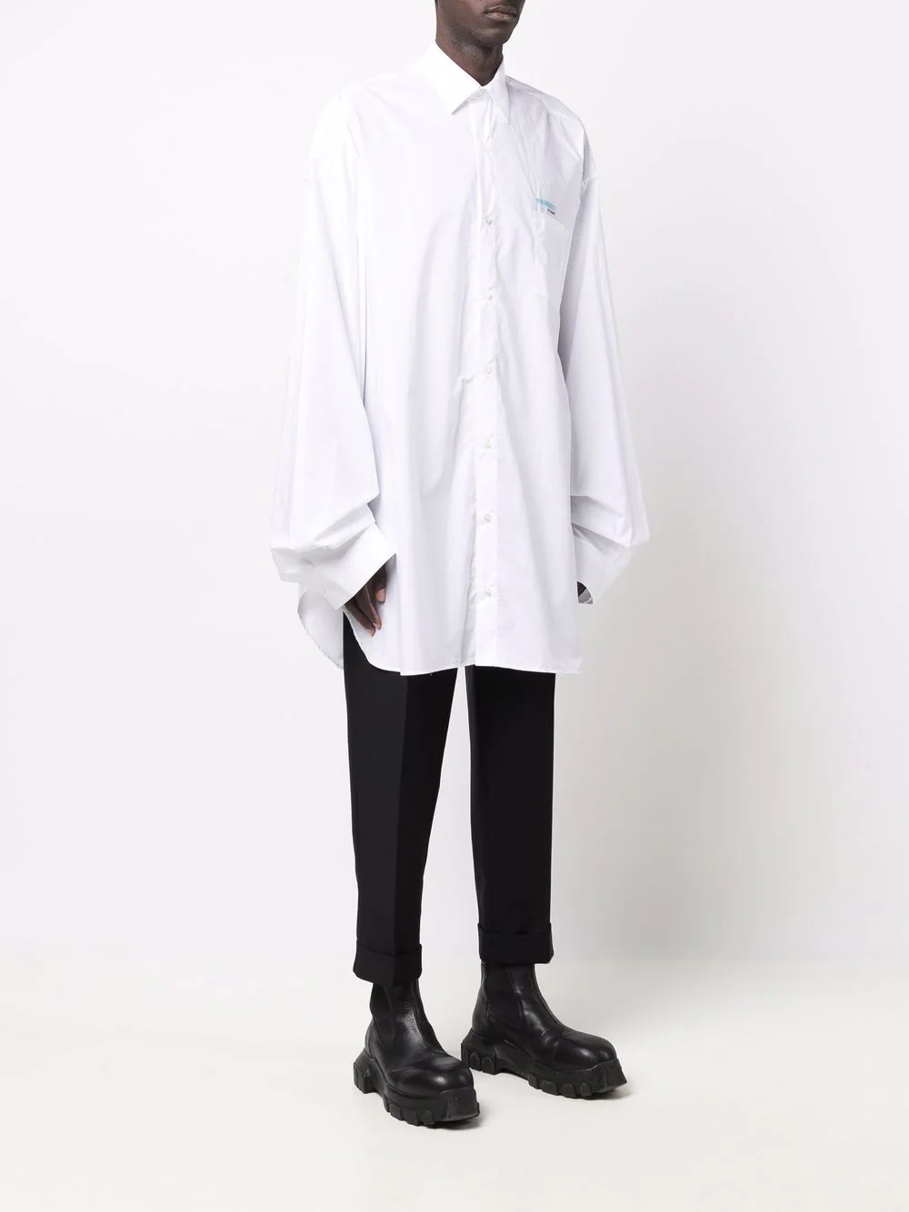 Synchronicity logo-embroidered oversized shirt - 3