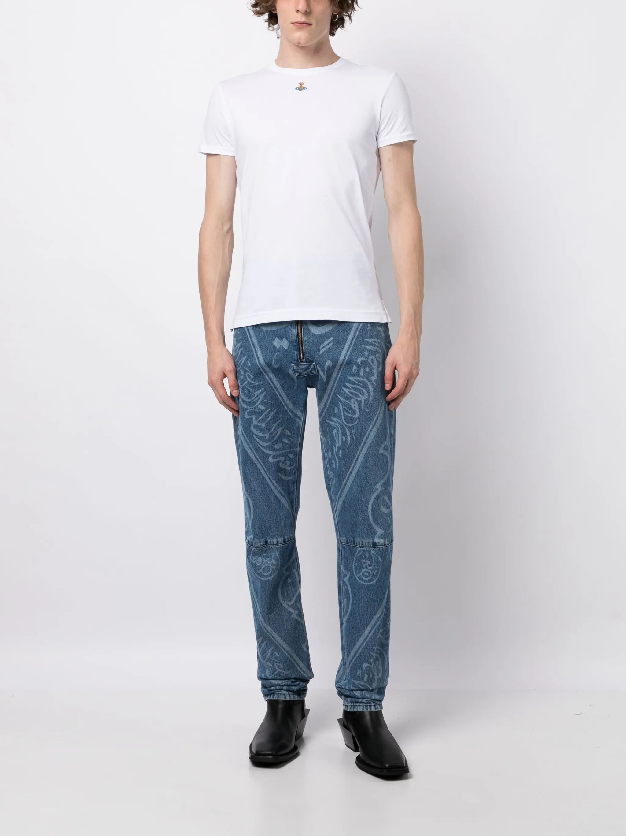 Vivienne Westwood Orb Logo-embroidery Cotton T-shirt - 5