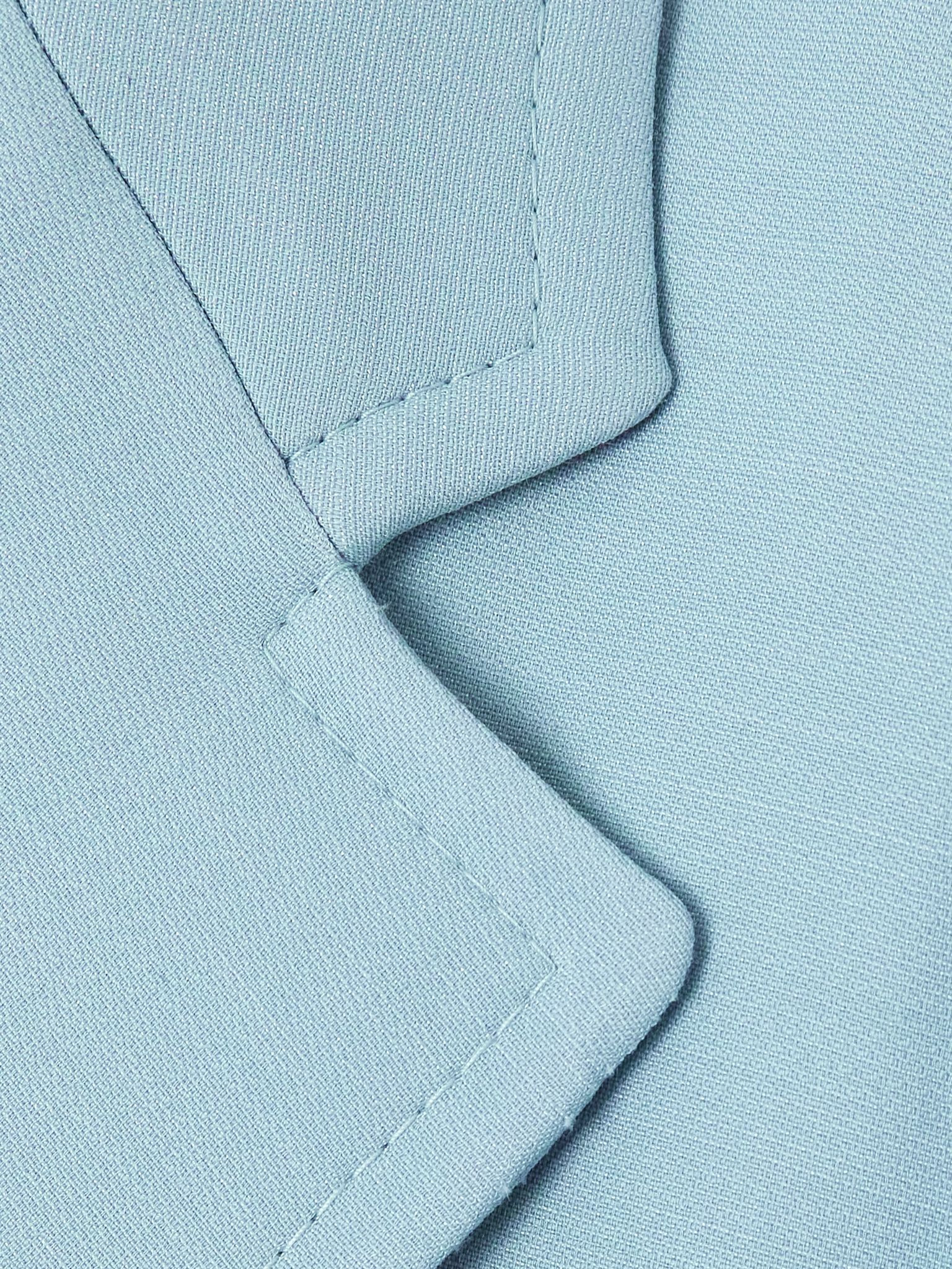 Wool and silk-blend blazer Blue - 5