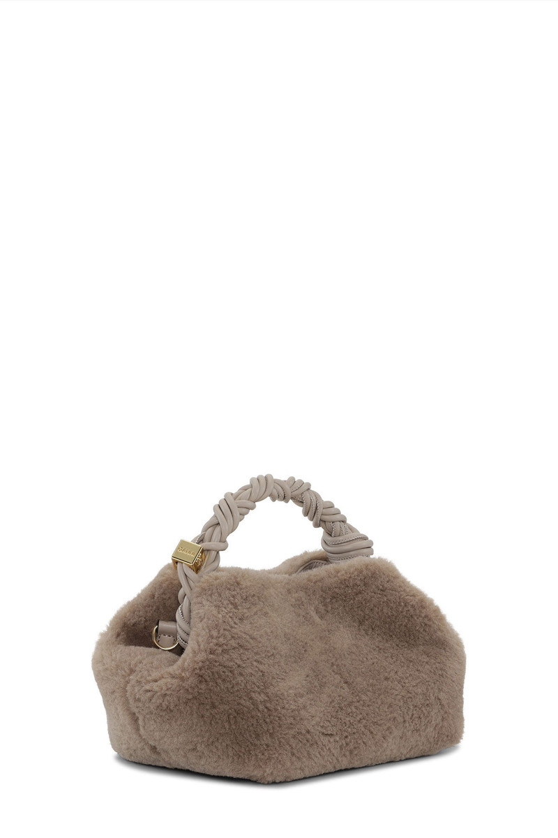 GANNI LIGHT GREY FLUFFY SMALL GANNI BOU BAG outlook