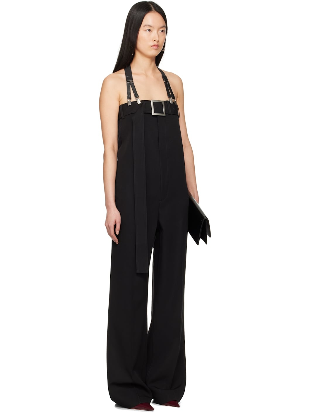 Black 'The Strapped Suit Pants' Jumpsuit - 2