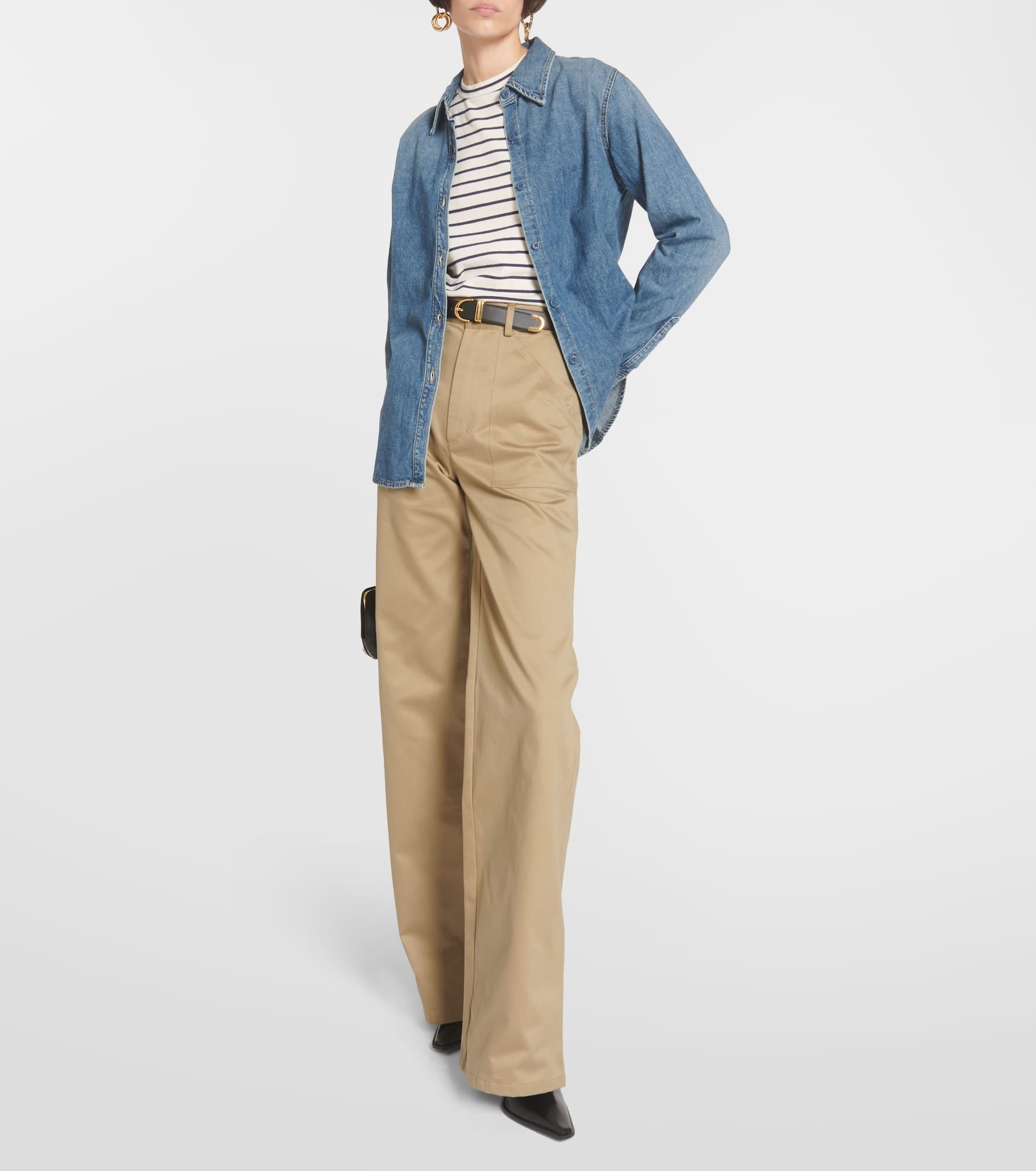 Quentin high-rise cotton flared pants - 2