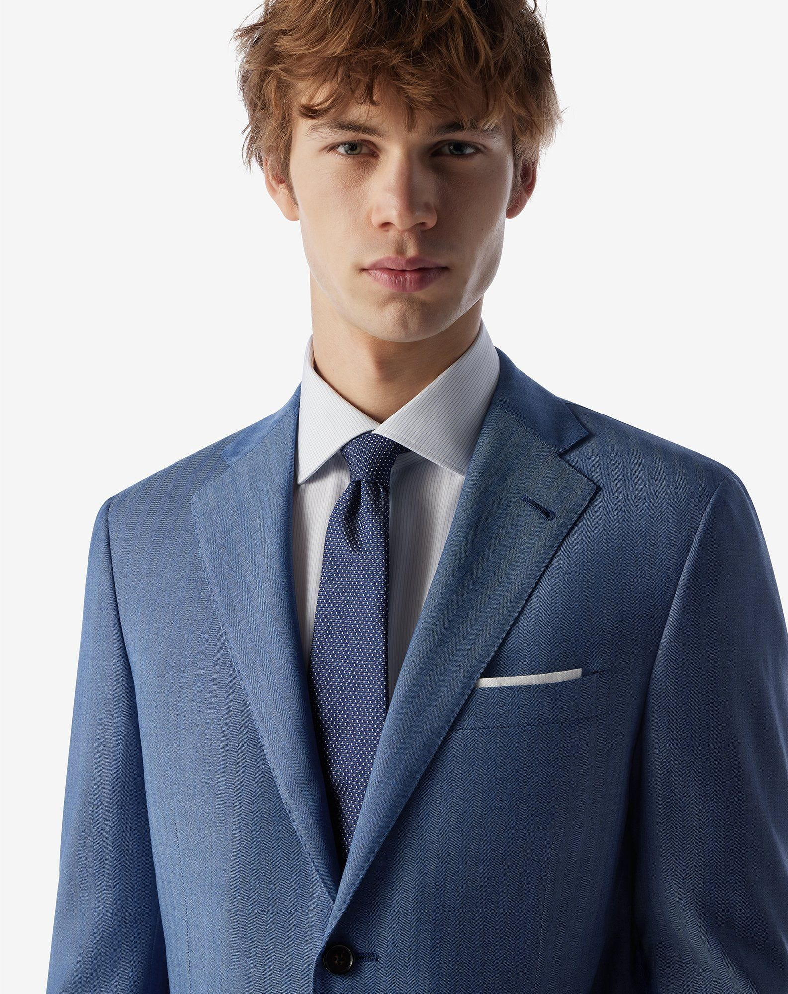 Unlined pale blue wool suit - 6