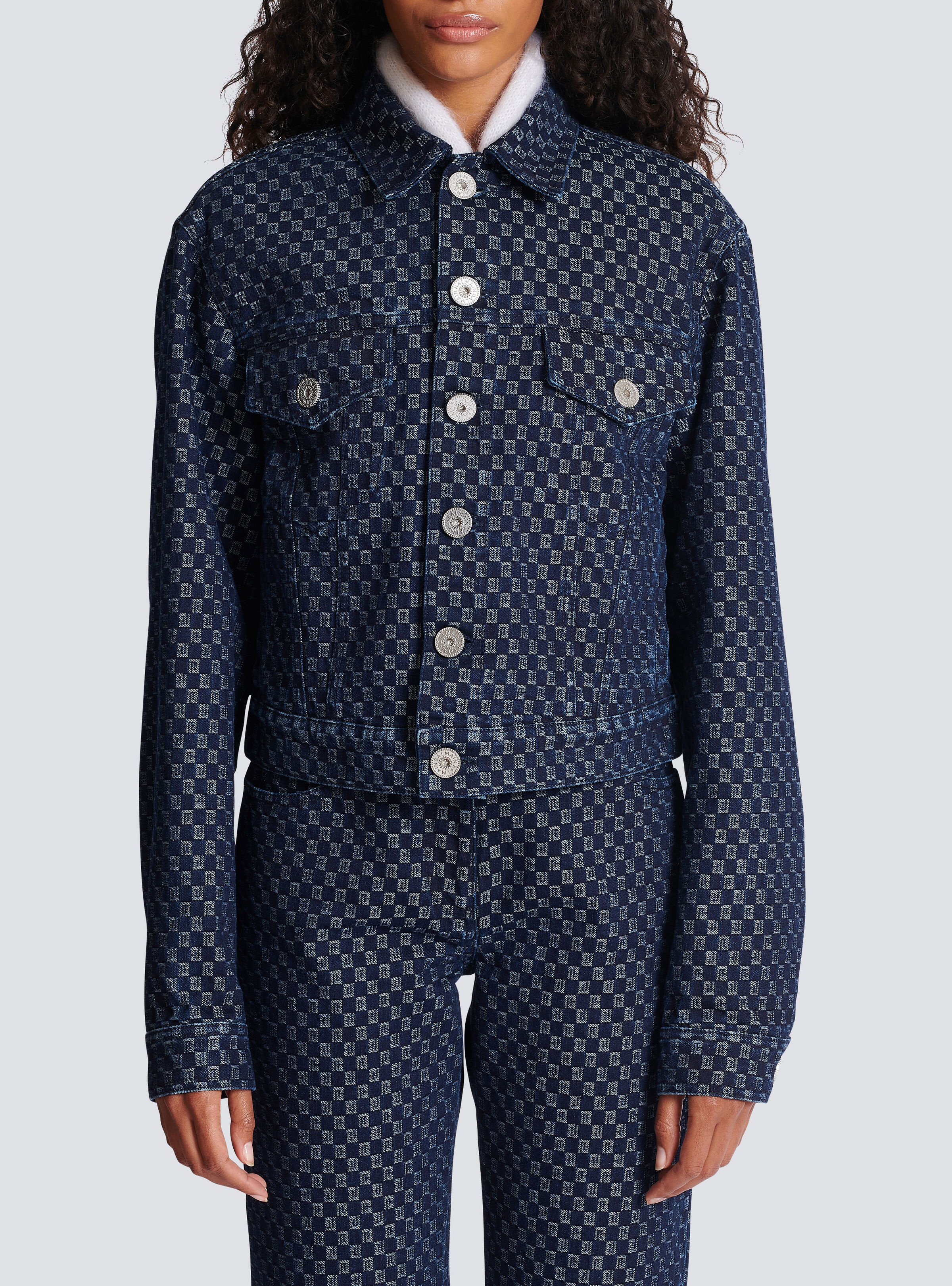 Mini monogram jacquard denim jacket - 5