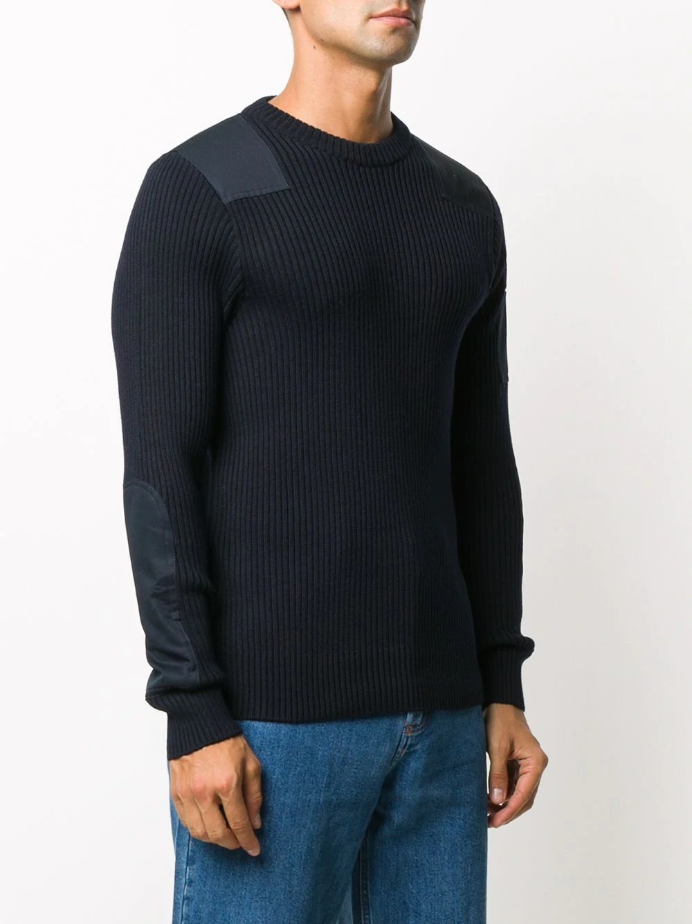 long sleeve contrast patch jumper - 3