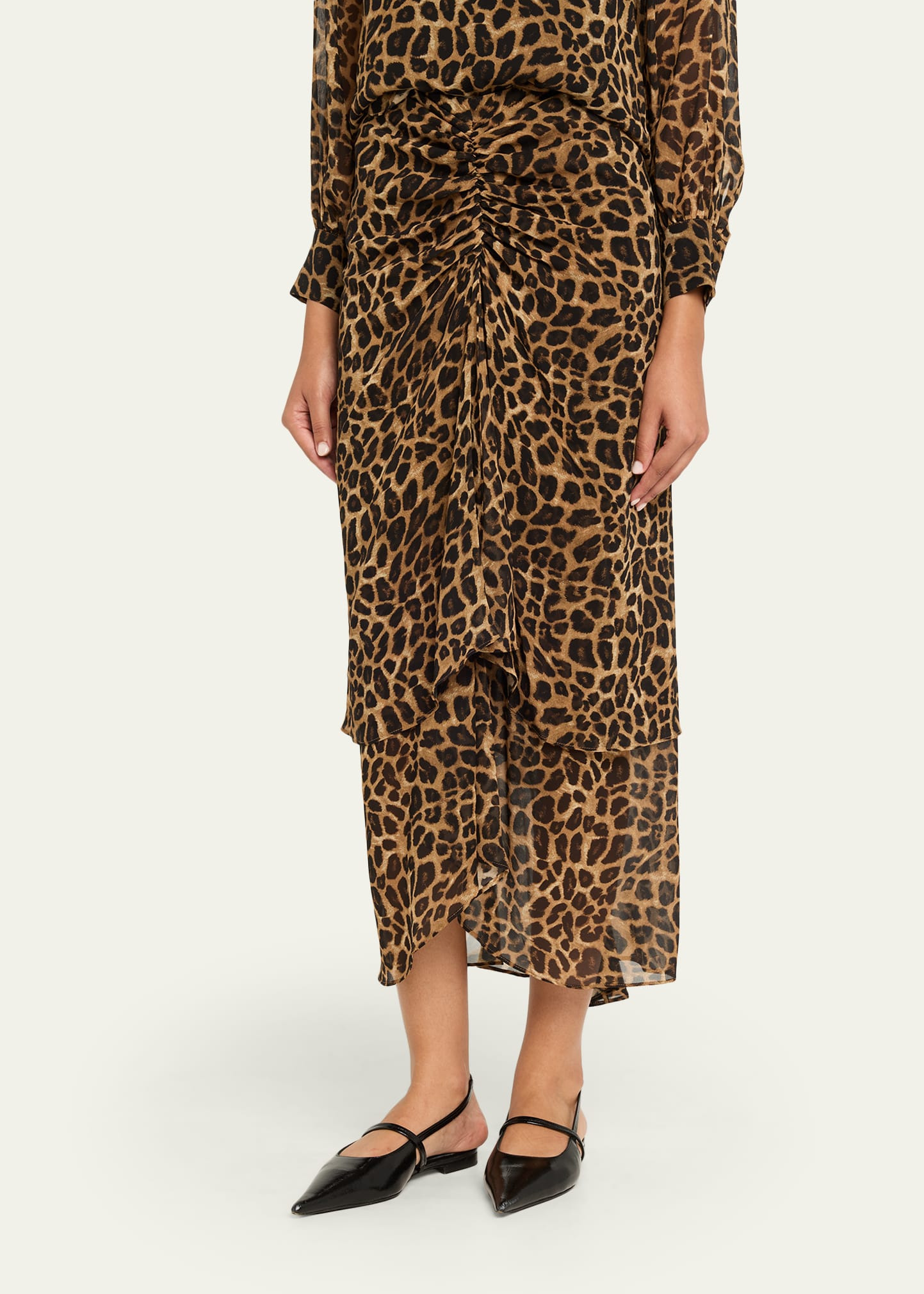 Sira Leopard High-Low Skirt - 4
