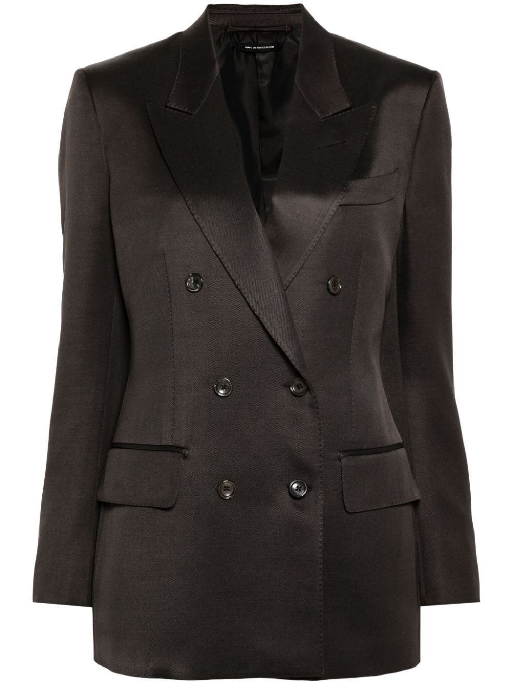 Tom Ford Women Silk And Wool Twill Double Breasted Jacket - 4