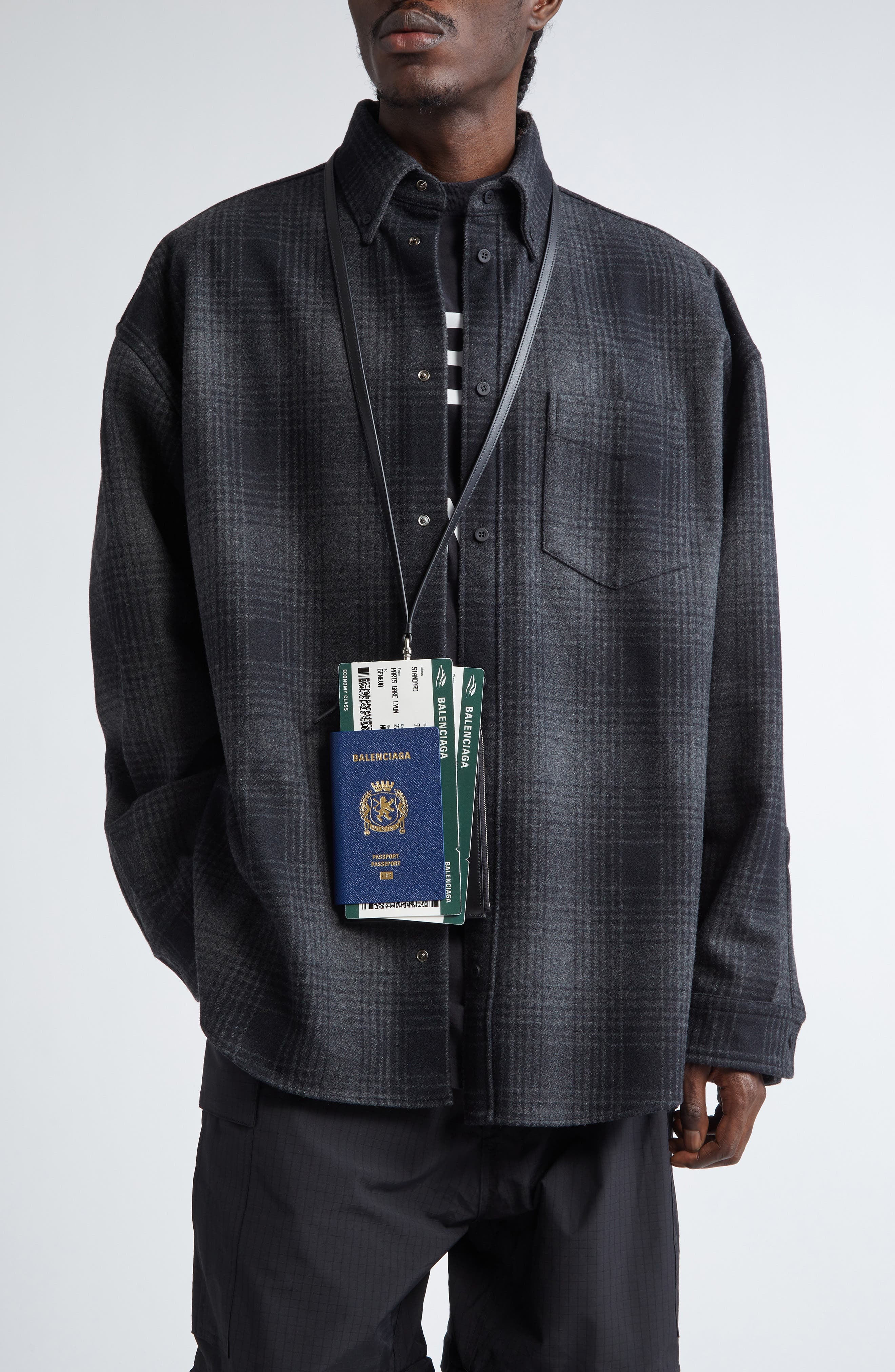 Balenciaga Passport Leather Phone Case in 4734 Passport Blue at Nordstrom - 2