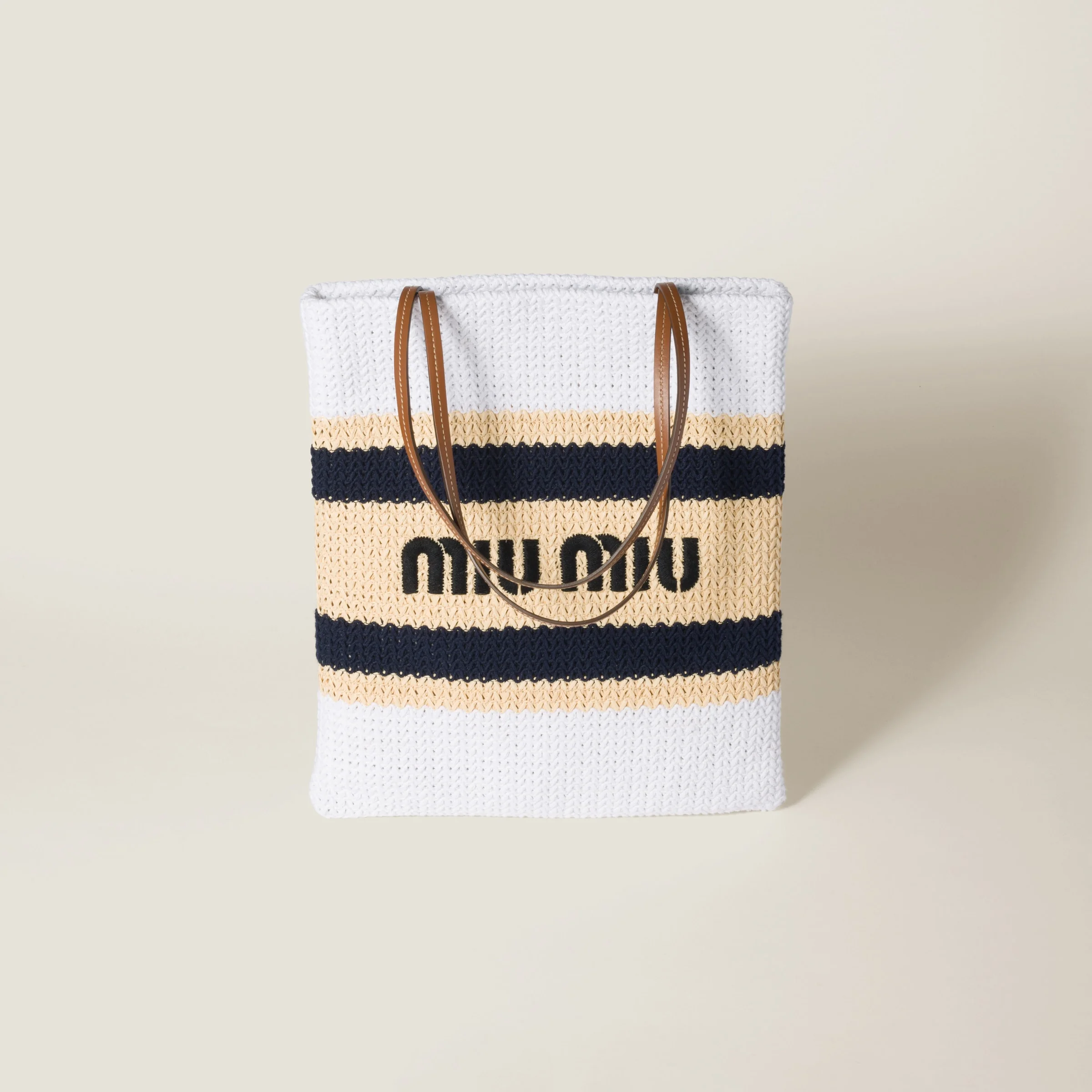 Raffia-effect woven tote bag - 1
