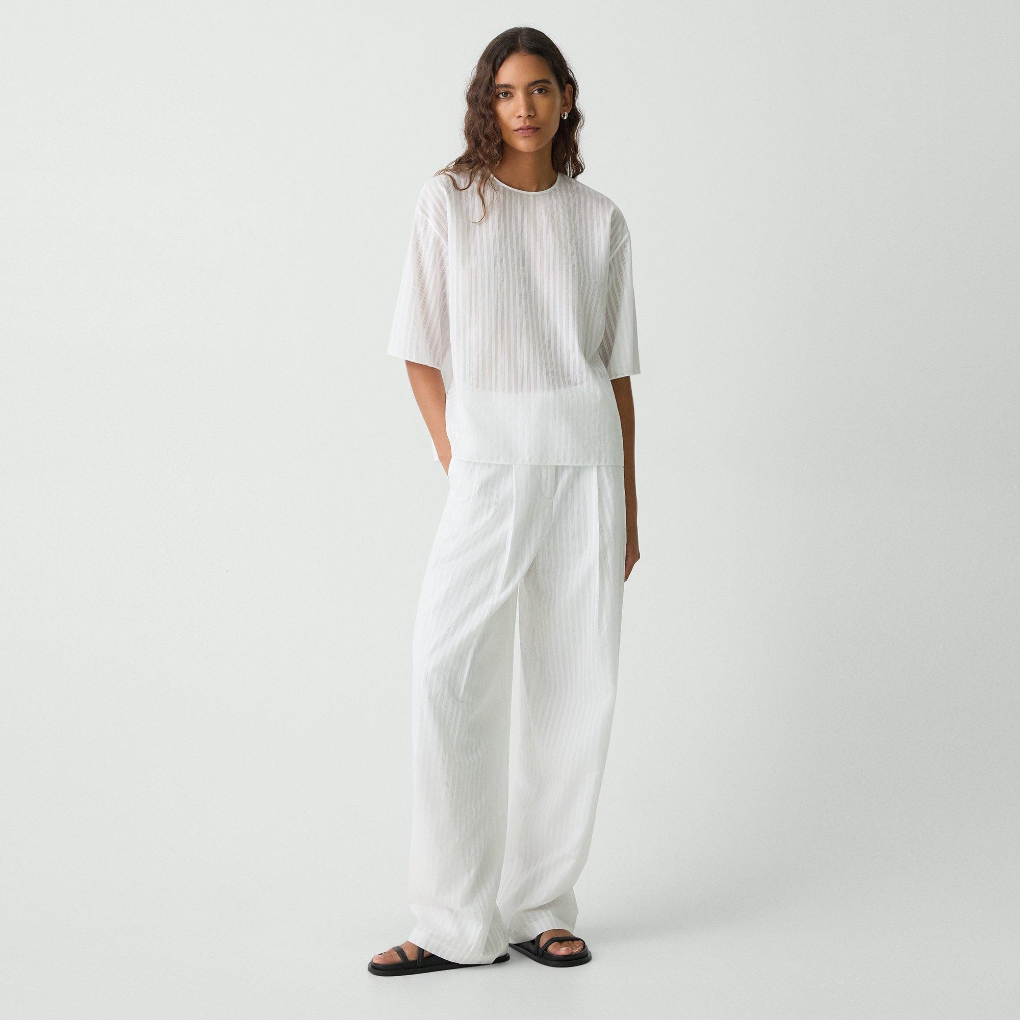Boxy Tee in Linear Cotton - 6