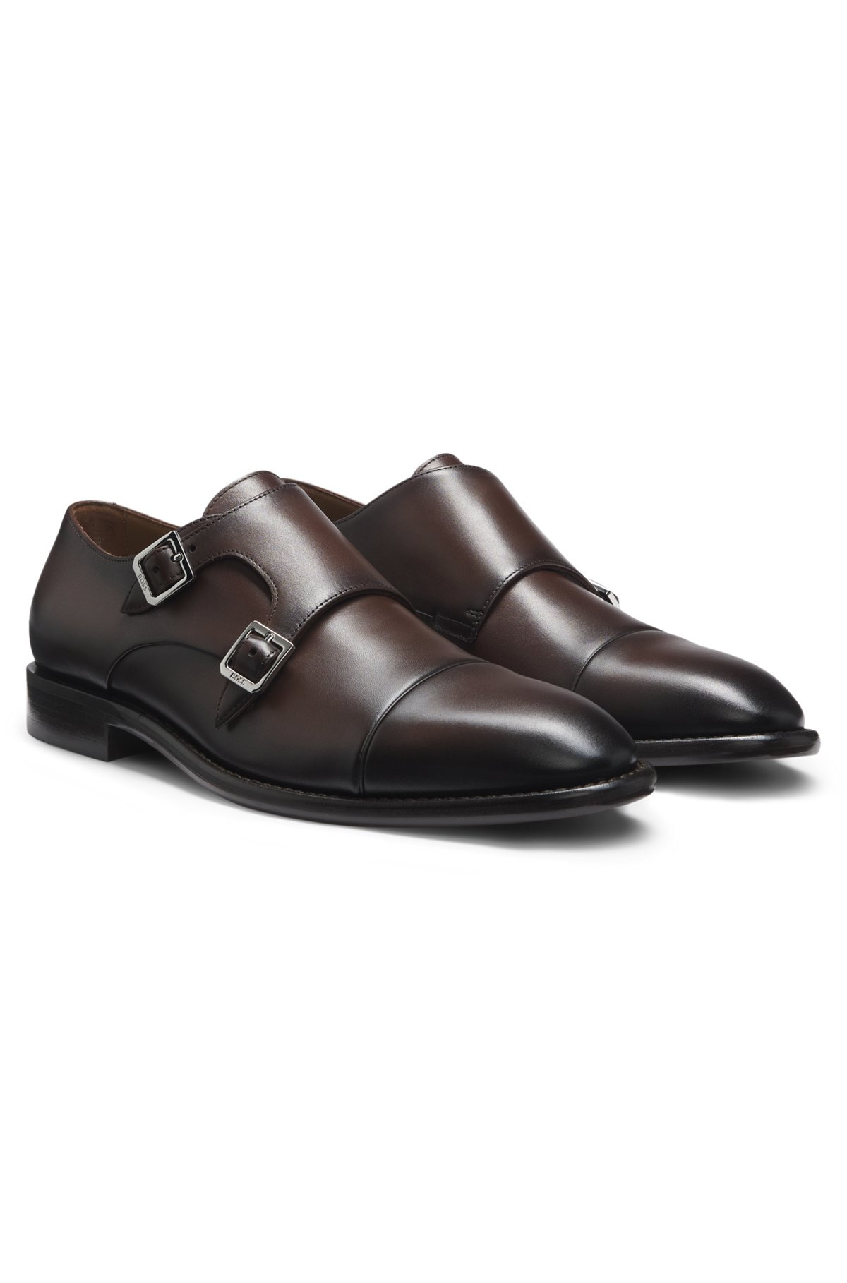 LEATHER MONK SHOES WITH DOUBLE STRAP - 2