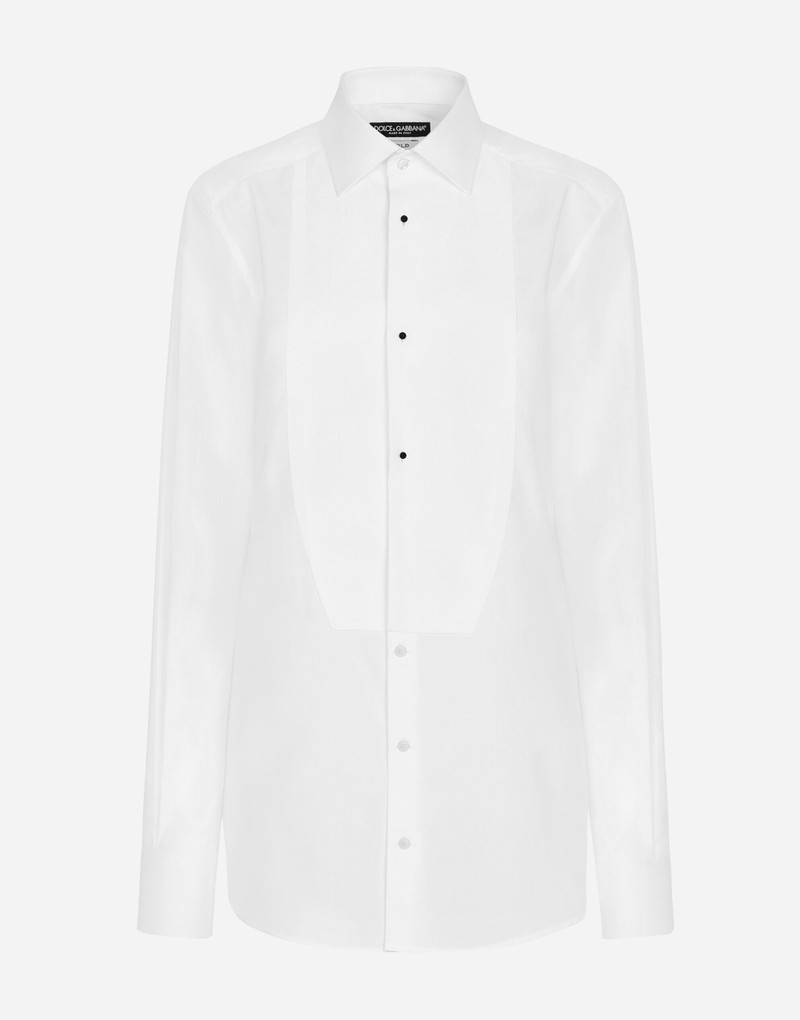 Cotton tuxedo shirt with piqué shirt front 1