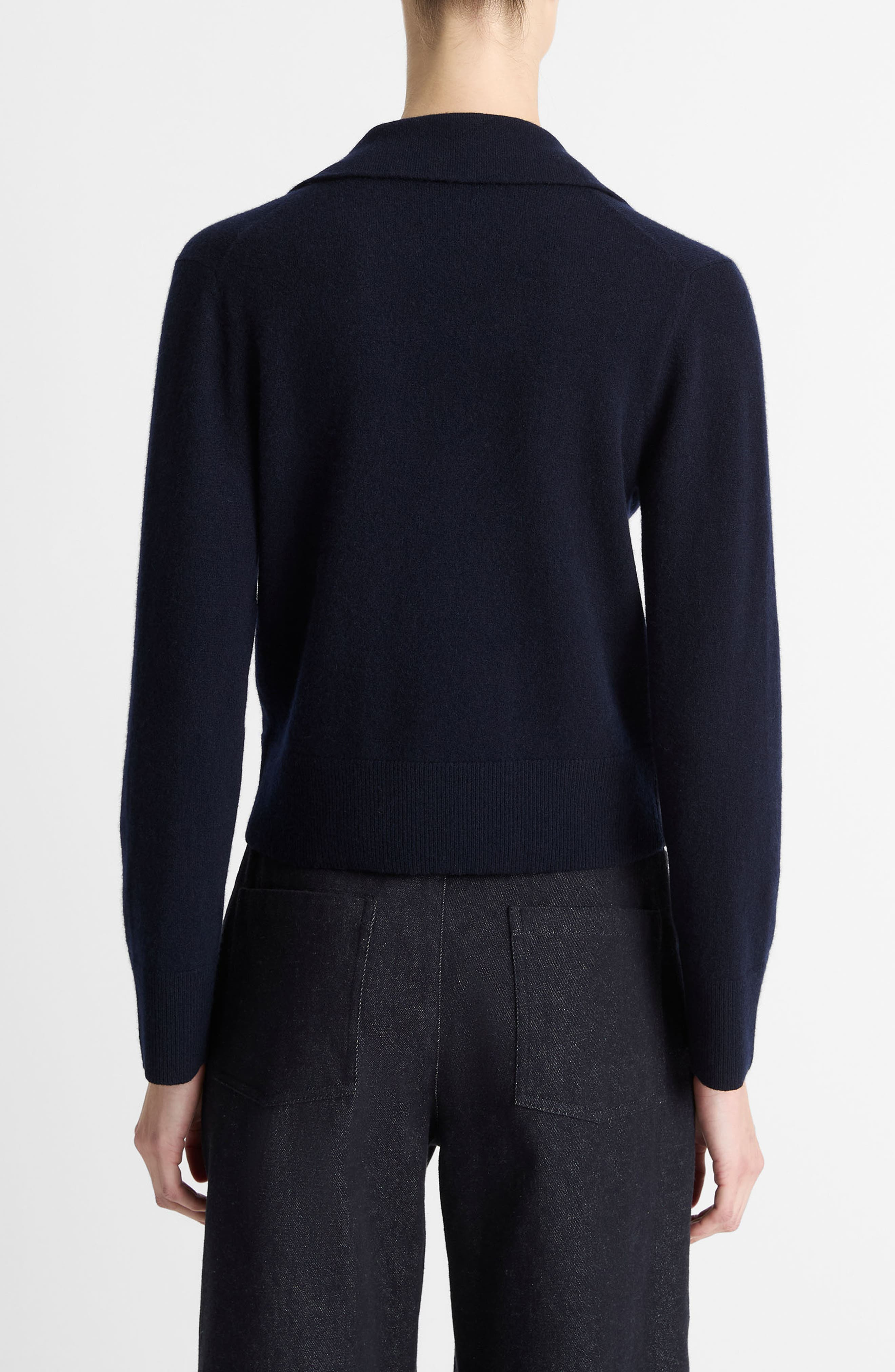 Vince Notch Lapel V-Neck Wool Blend Cardigan in Coastal at Nordstrom - 2