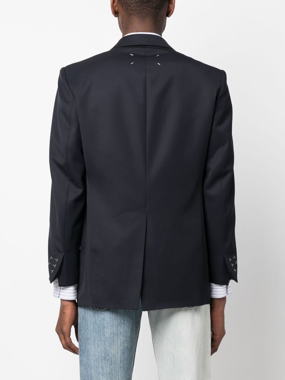 button-up virgin wool blazer - 4