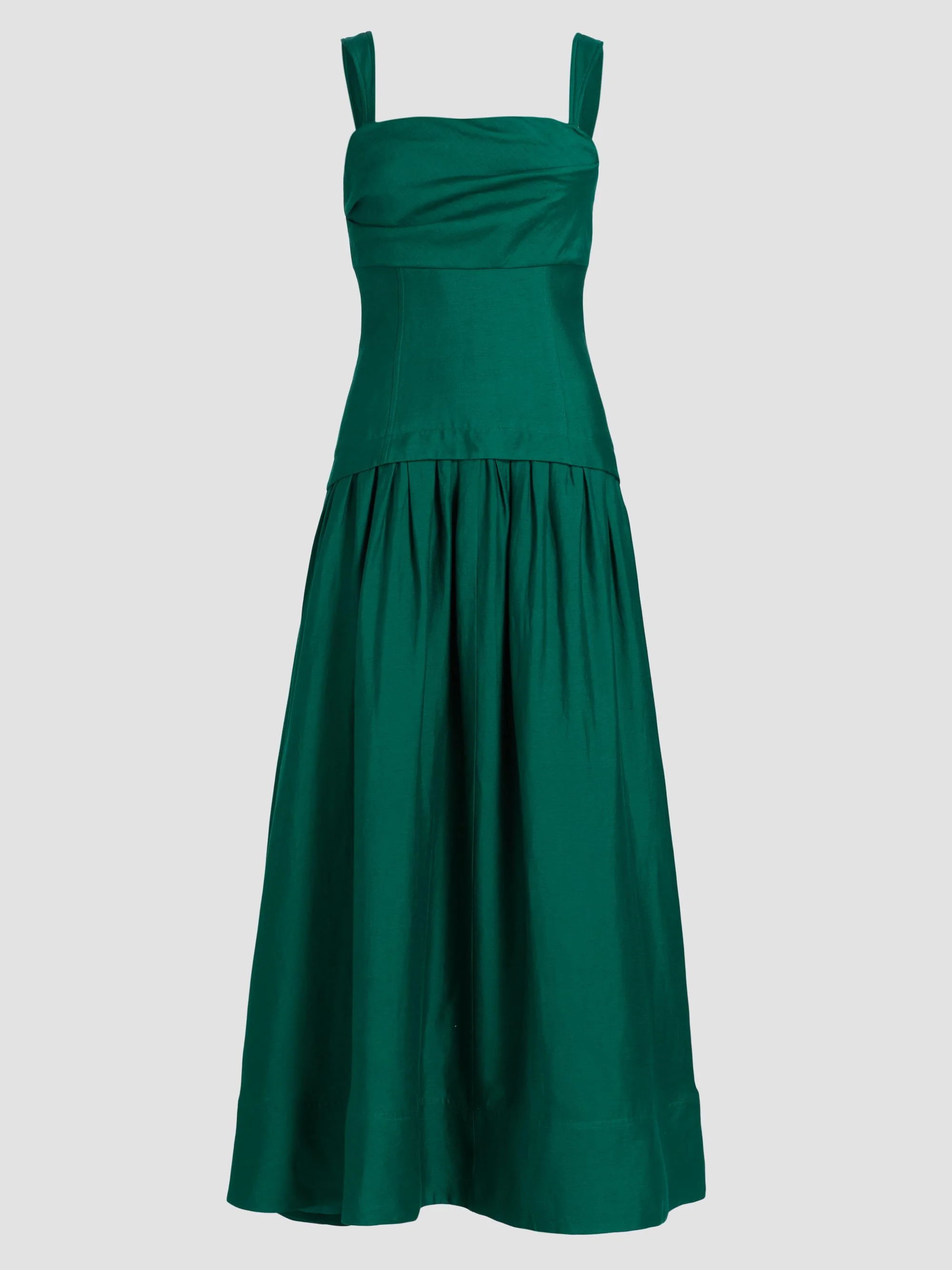 Women's Forever Young Reeve Linen-Blend Drop-Waist Maxi Dress - Deep Emerald - 1