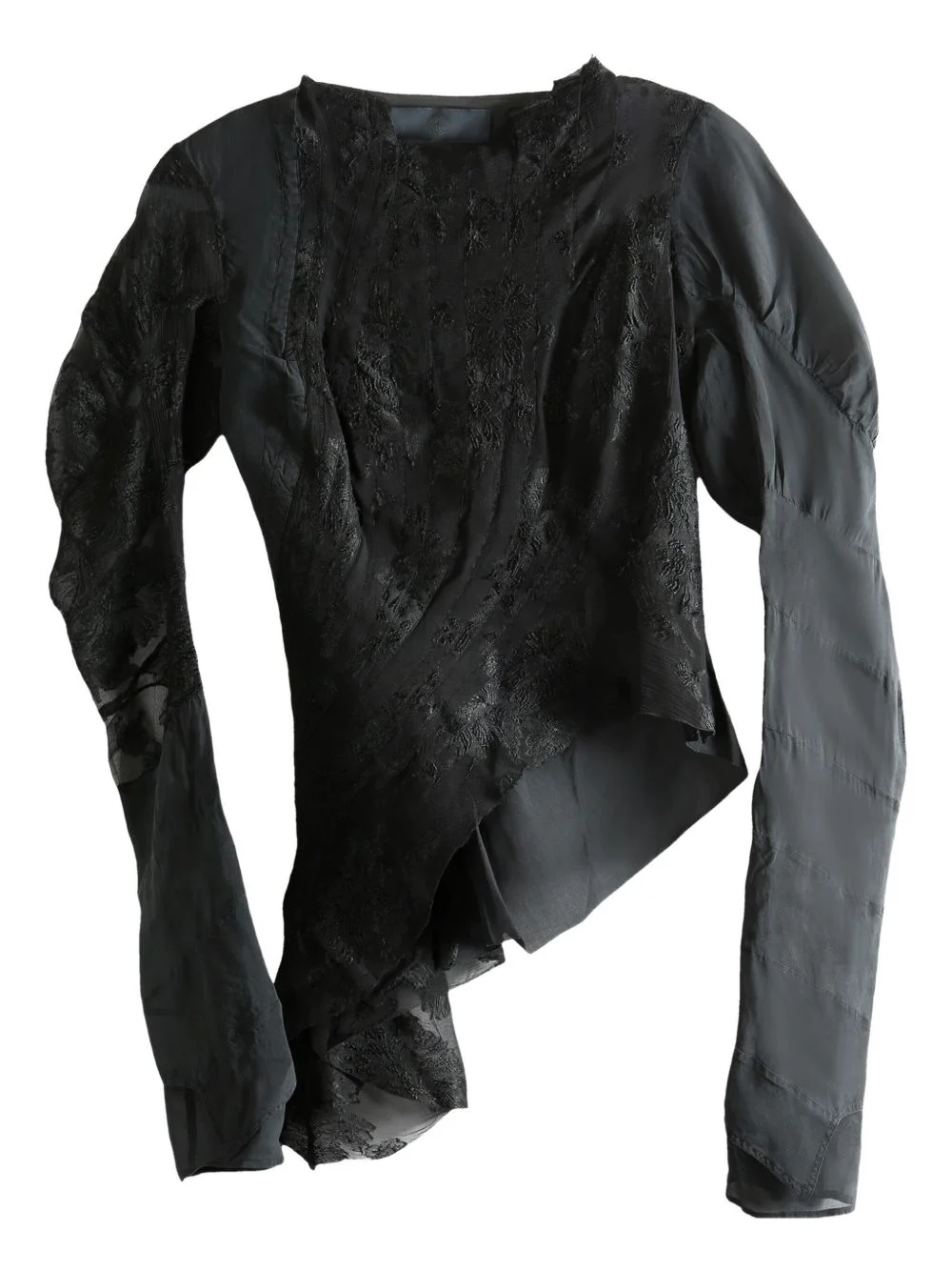 lace-panelled blouse - 1