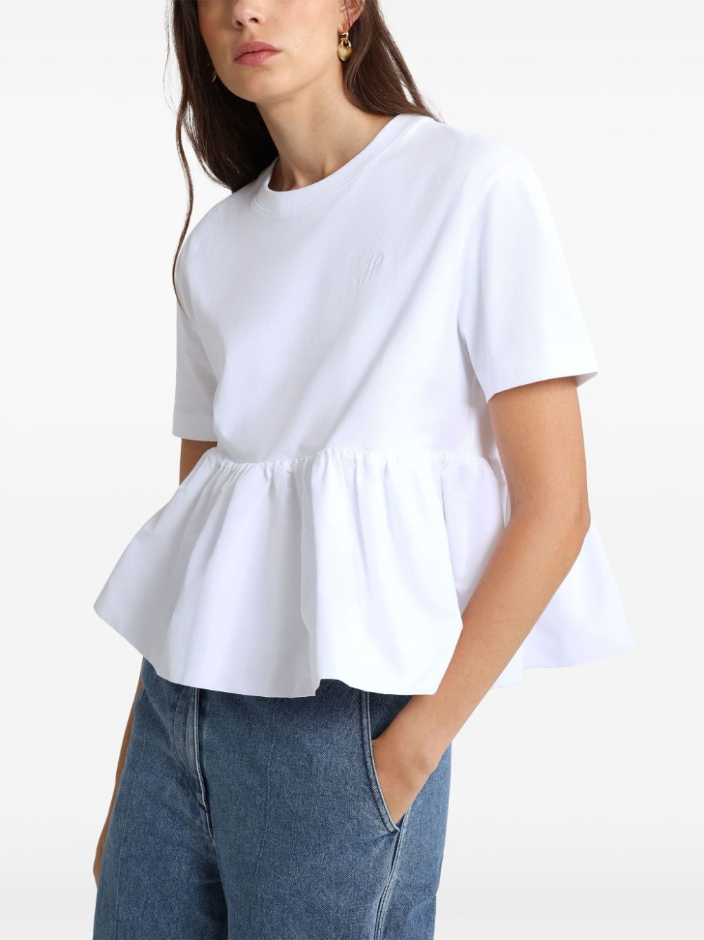 ruffle-hem T-shirt - 4