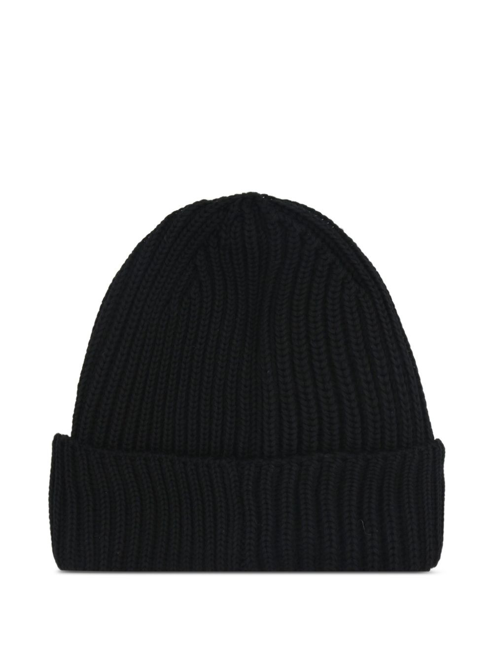 goggle-lens ribbed beanie hat - 3