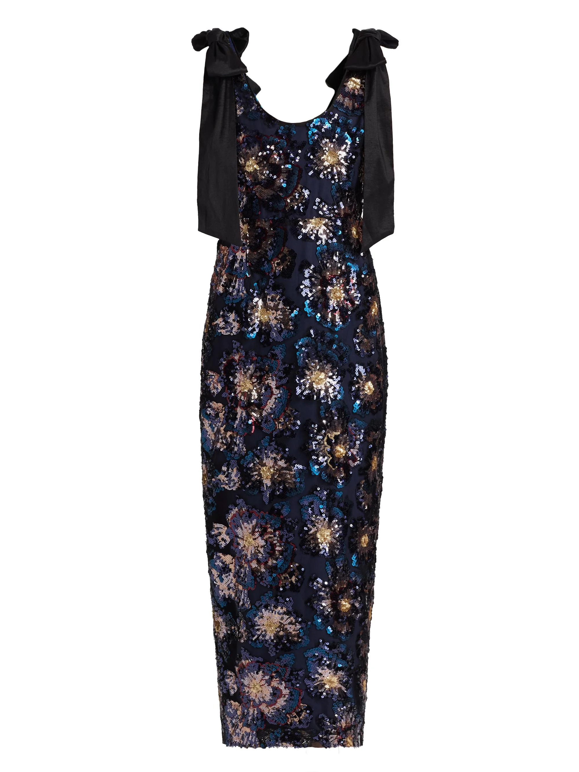 Women's Kyle Bow-Detail Sequined Column Maxi Dress - Navy Multi - 1
