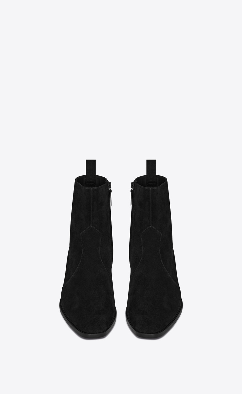 SAINT LAURENT wyatt zipped boots in suede outlook