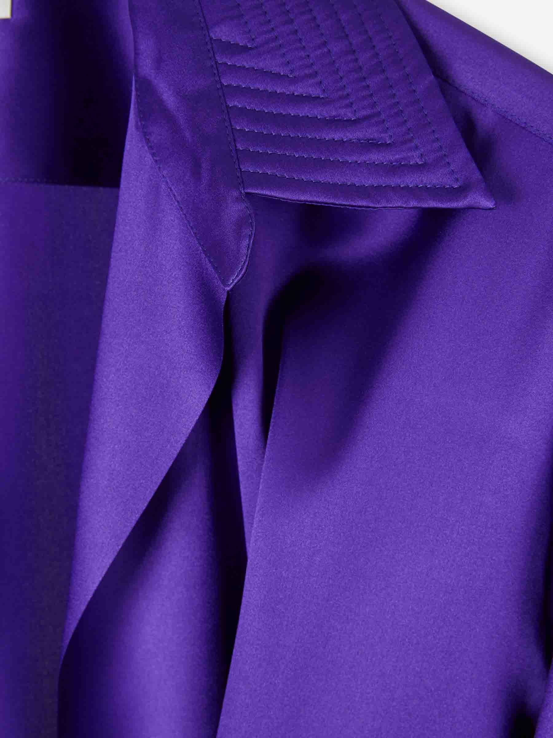 DRAPED SILK SHIRT - 3