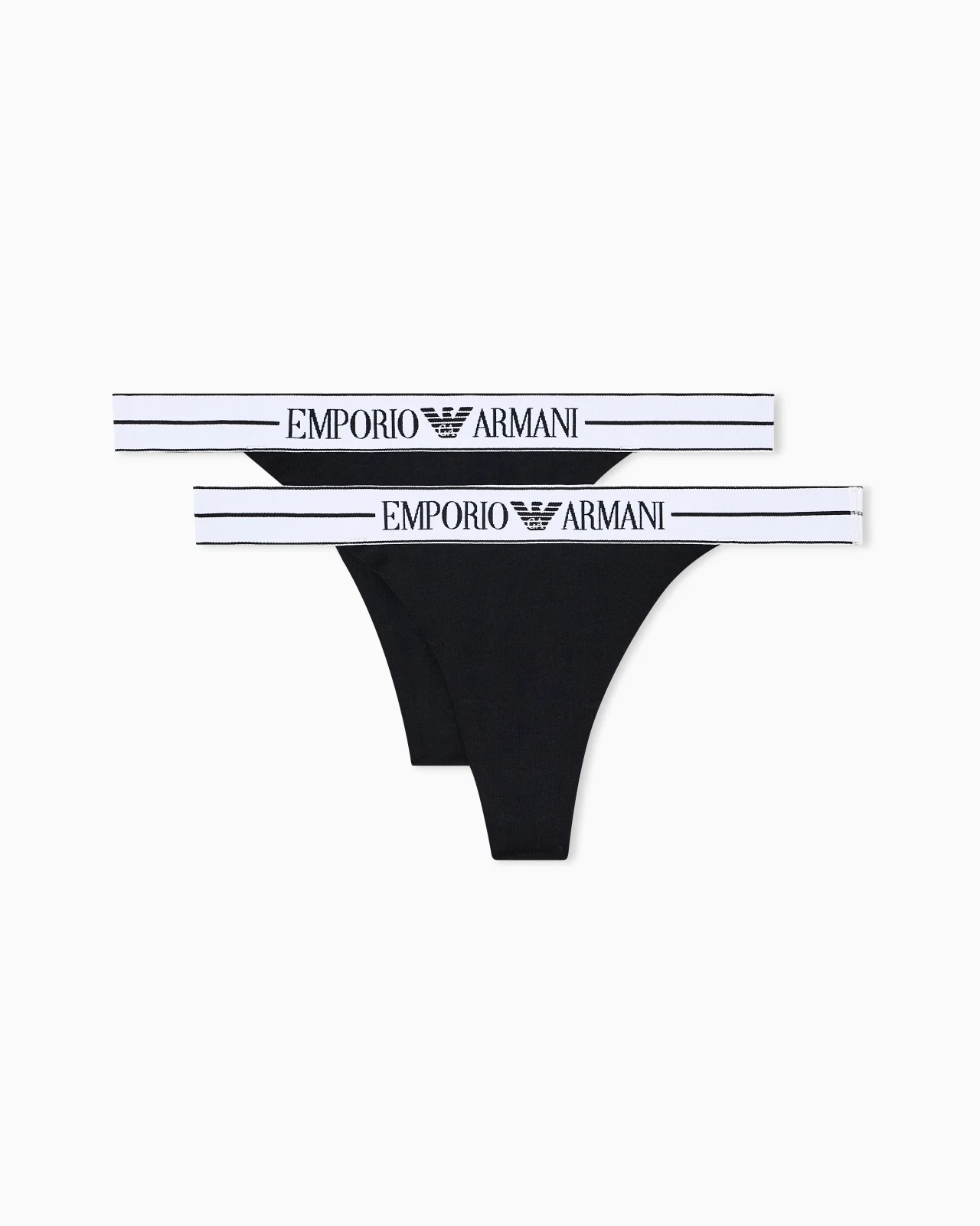 TWO-PACK OF ASV ORGANIC-COTTON THONGS WITH LOGO WAISTBAND - 1