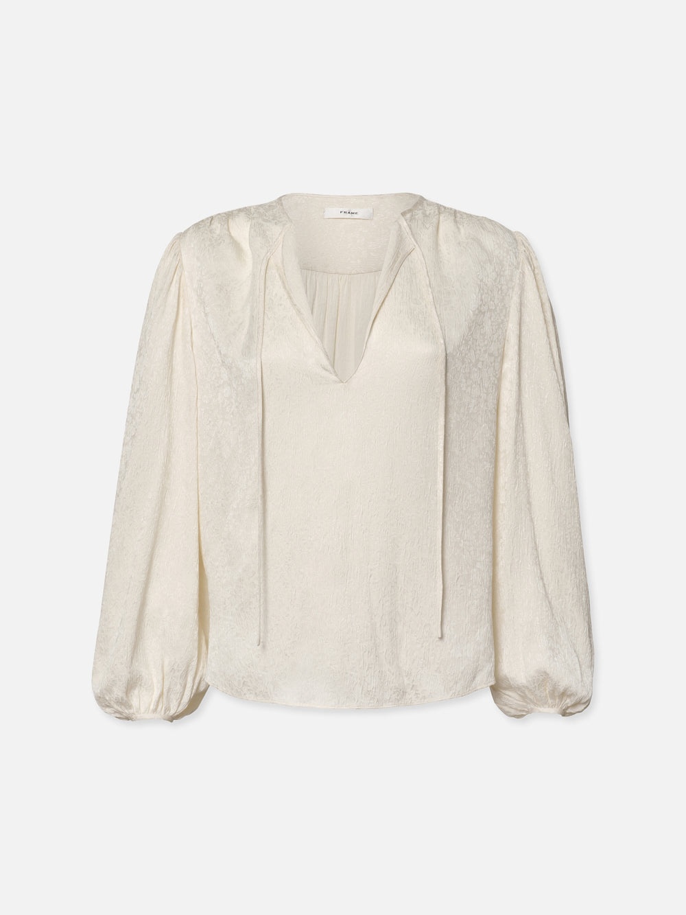 Cinched Sleeve Popover Blouse in Cream - 5