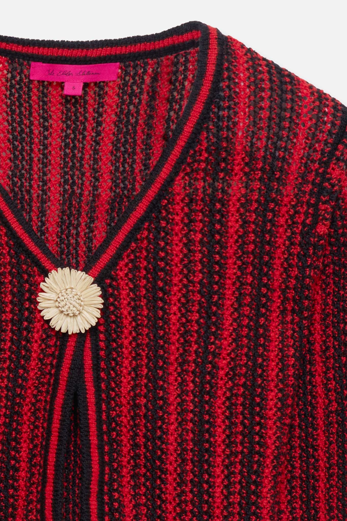 STRIPE FLORAL OPEN CARDIGAN - 5