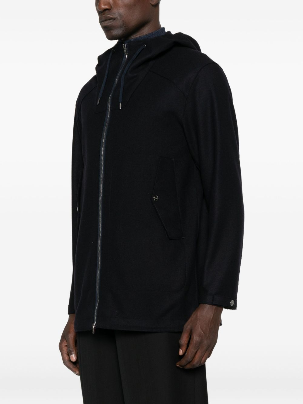 hooded zip-front coat - 3