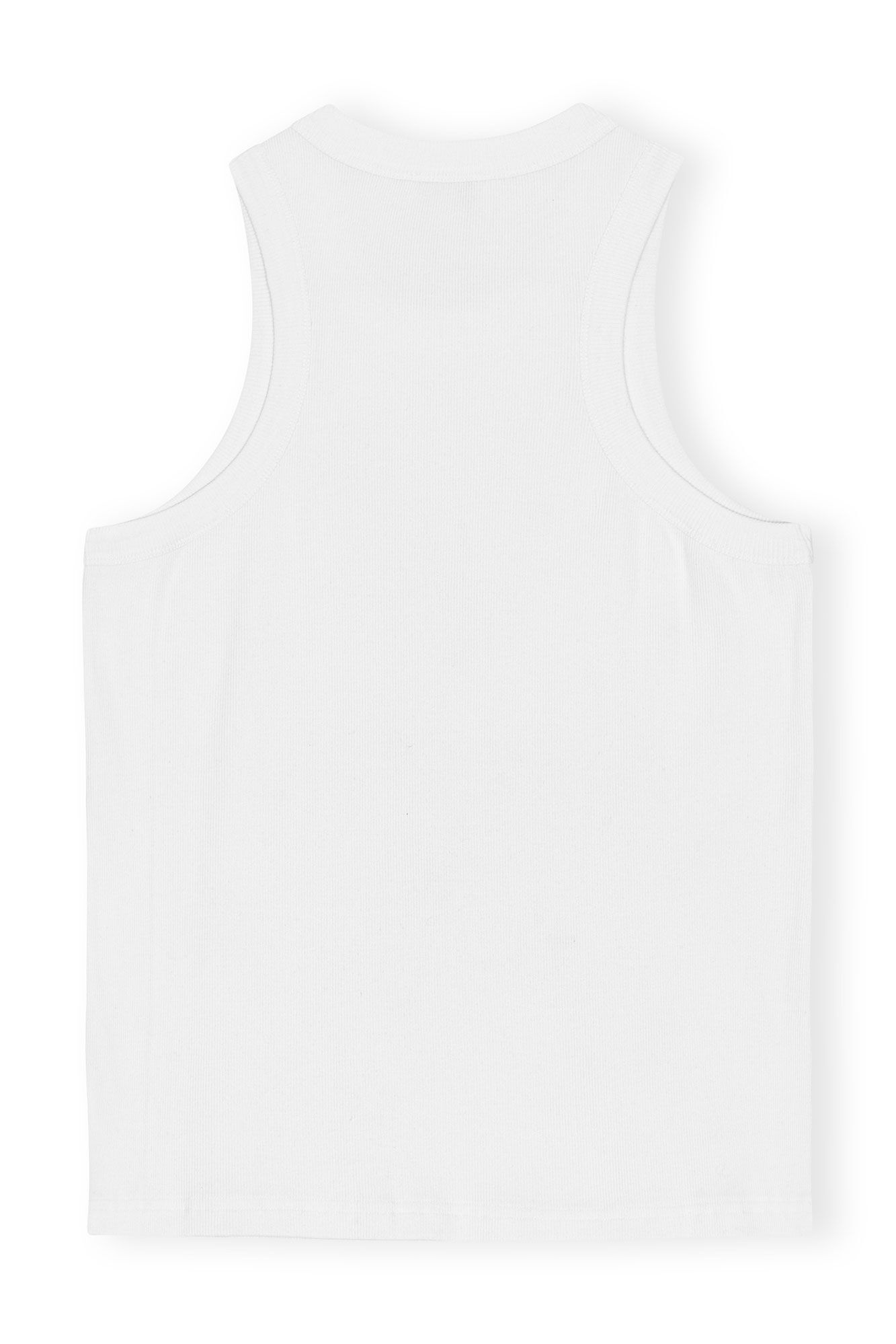 WHITE RIB JERSEY EMBELLISHED TANK TOP - 6