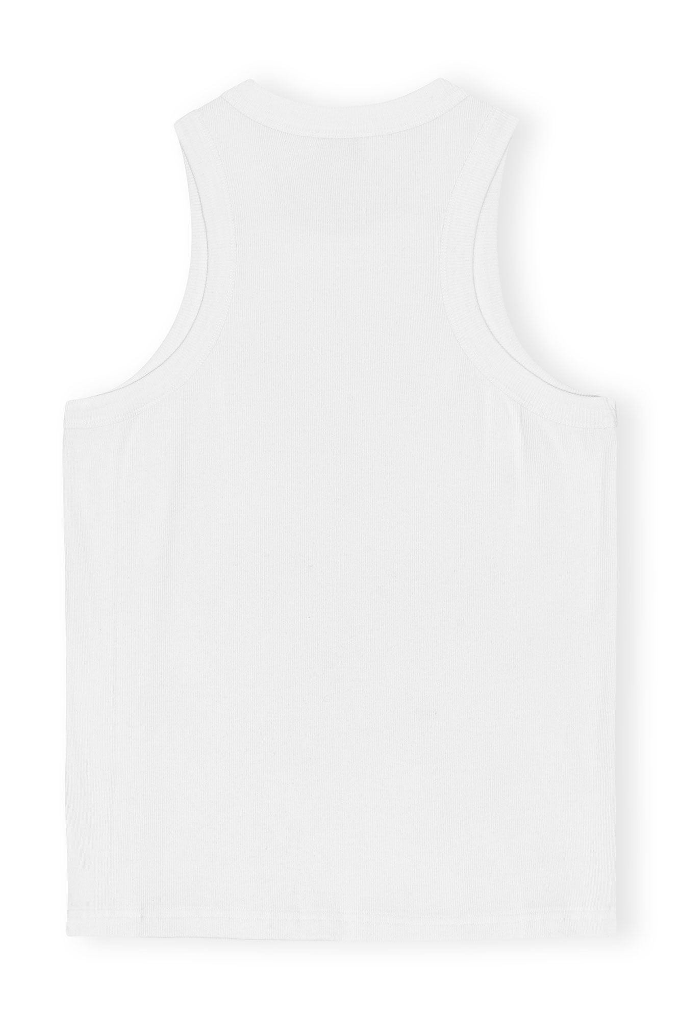 WHITE RIB JERSEY EMBELLISHED TANK TOP - 1