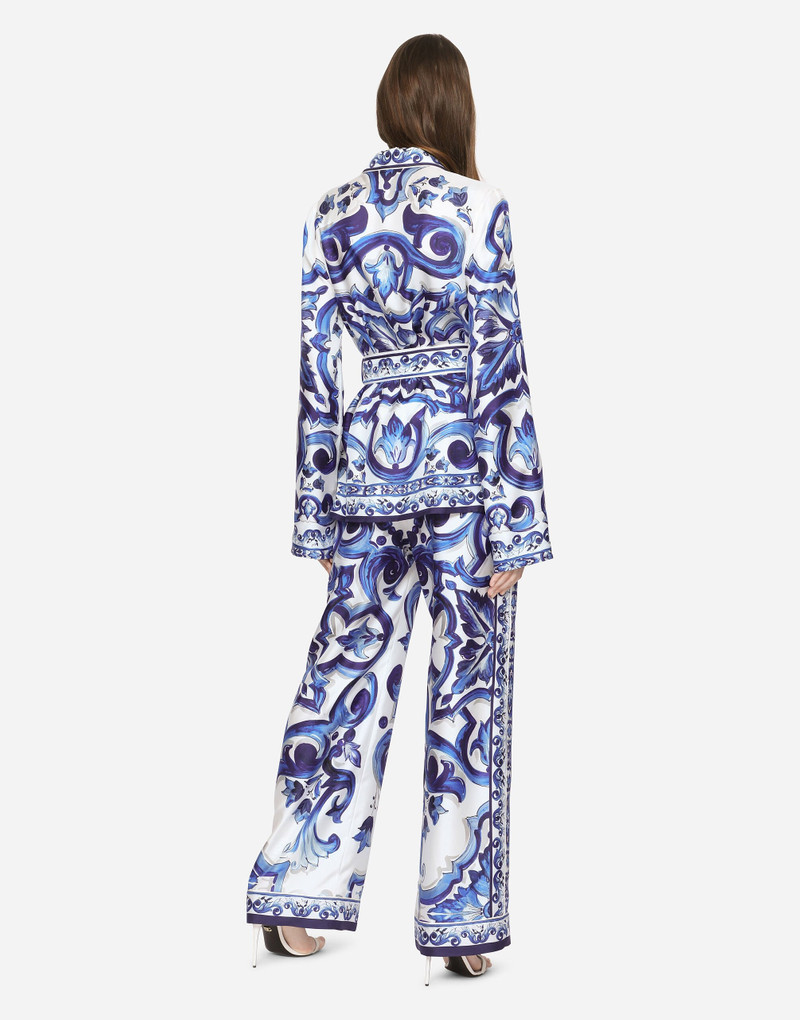 Majolica-print twill pajama shirt 4