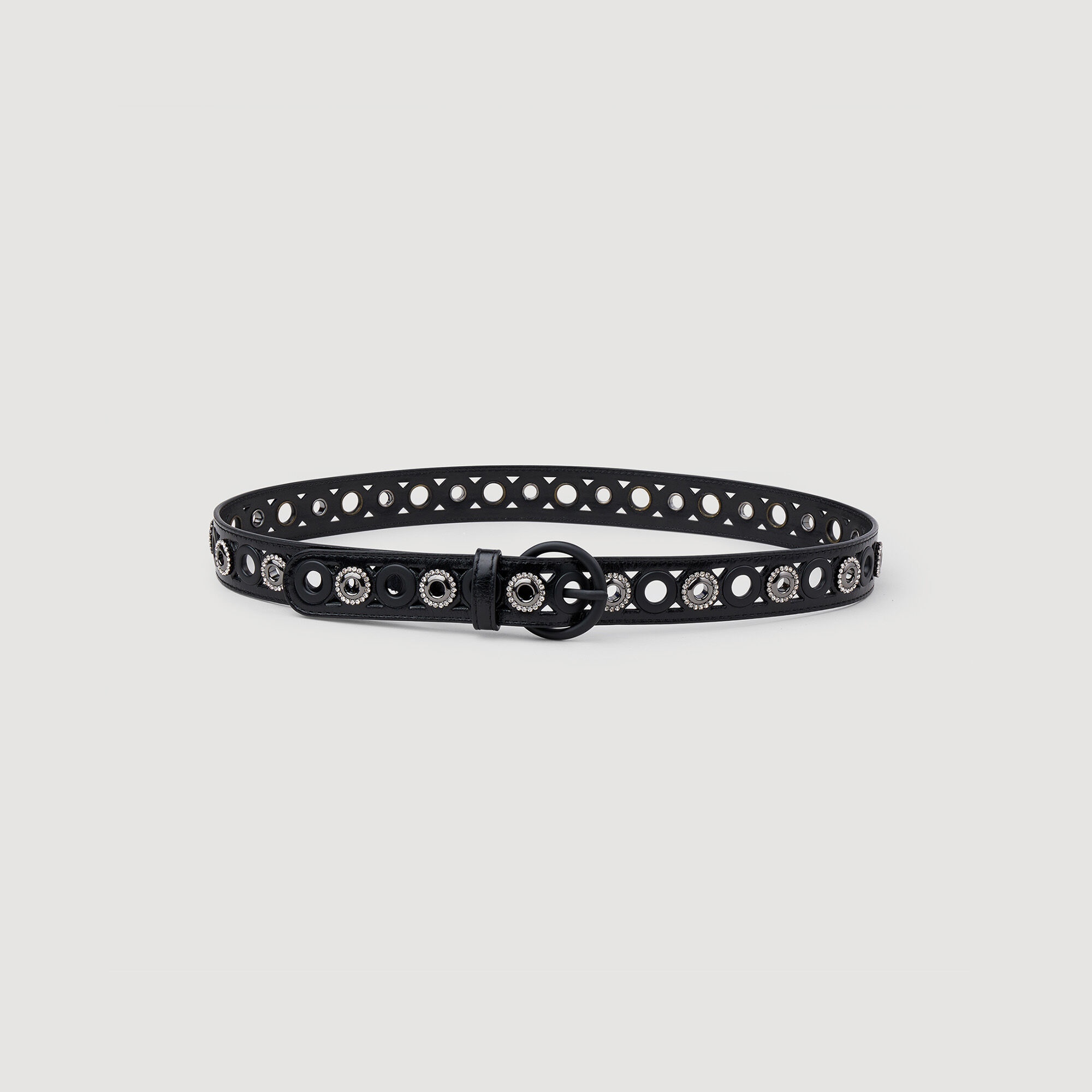 LEATHER BELT WITH EYELETS - 2