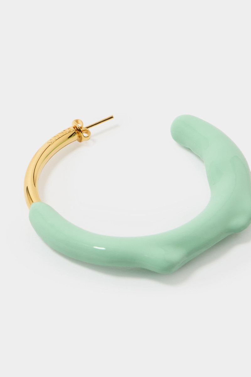 RUBBERIZED HOOP EARRINGS GOLD / mint 3