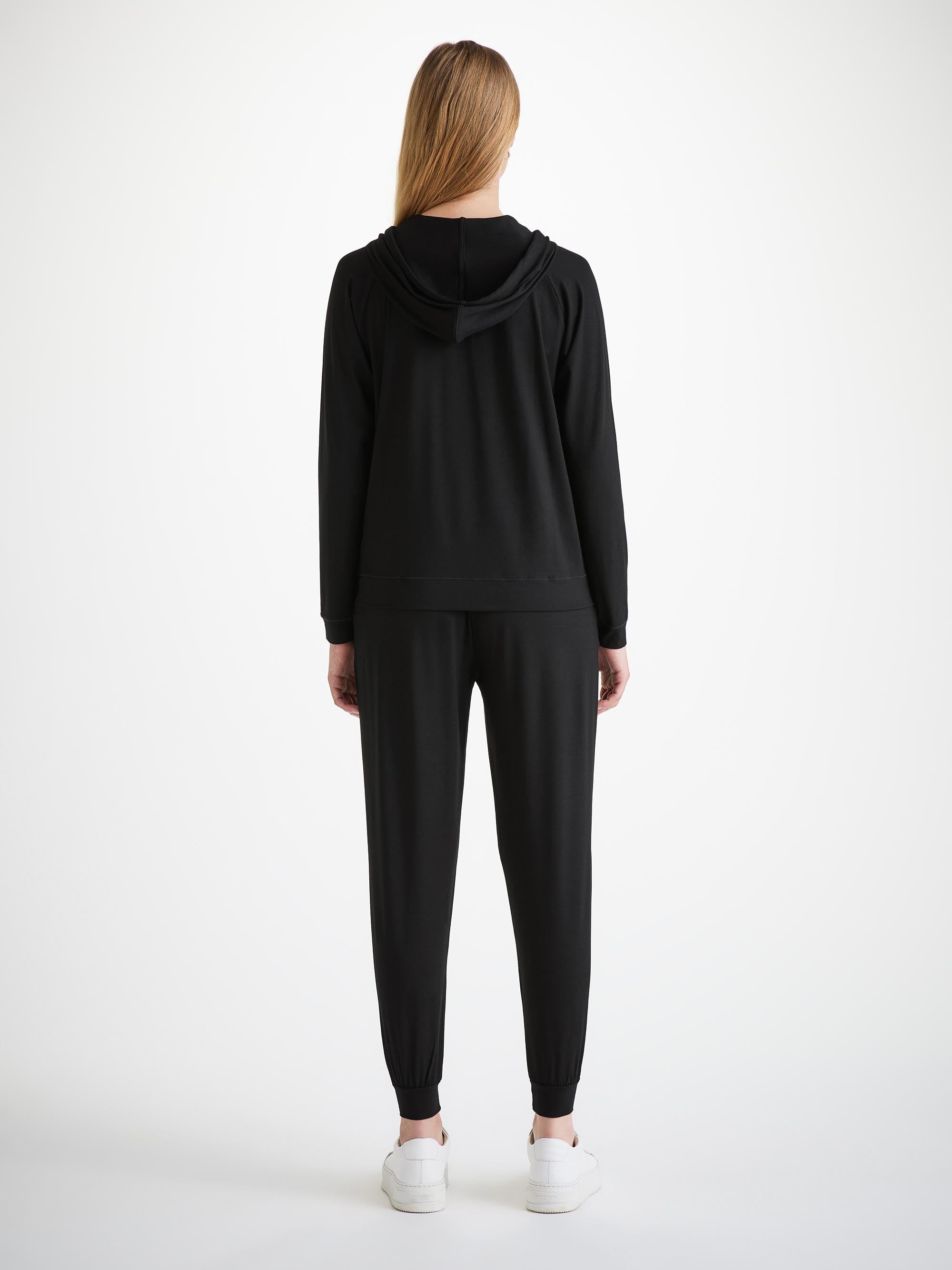 Women's Pullover Hoodie Basel Micro Modal Stretch Black - 4