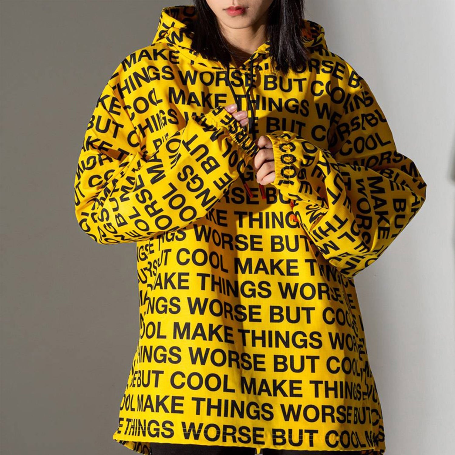 PUMA x RANDOMEVENT AOP Windbreaker Lemon Chrome/Black 596660-02 - 5