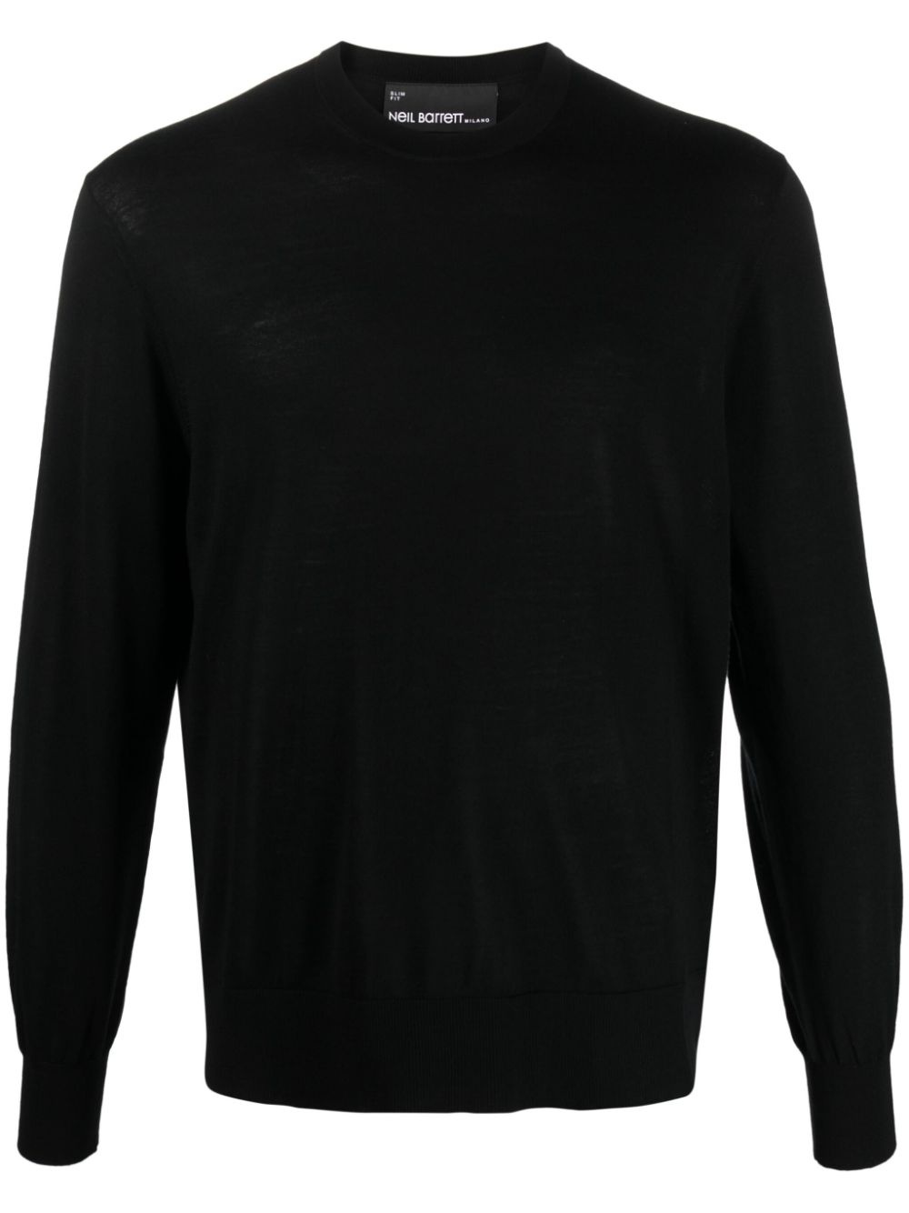 logo-embroidered wool jumper - 1