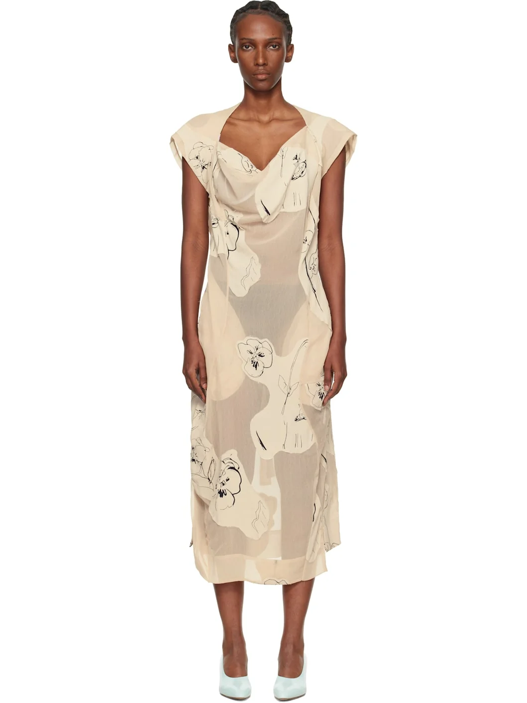 Off-White Printed Veil Crepe Ionian Midi Dress - 1