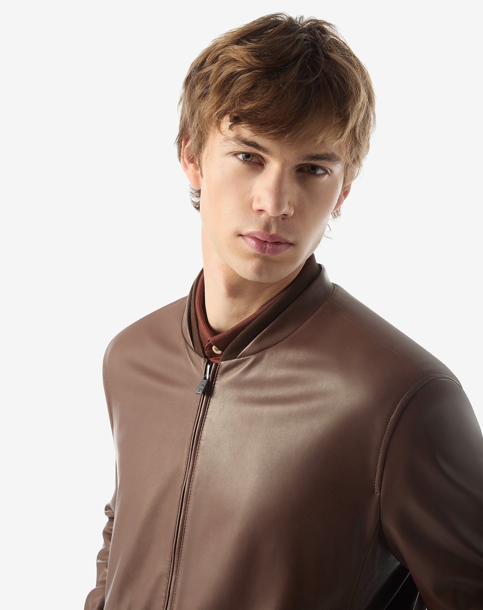Reversible brown nappa leather jacket - 4