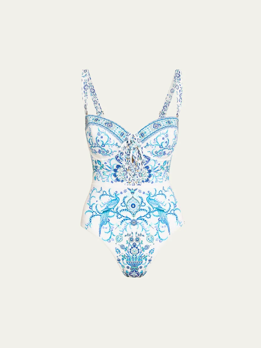 Isnik Lullaby Laced Balconette One-Piece Swimsuit - 1