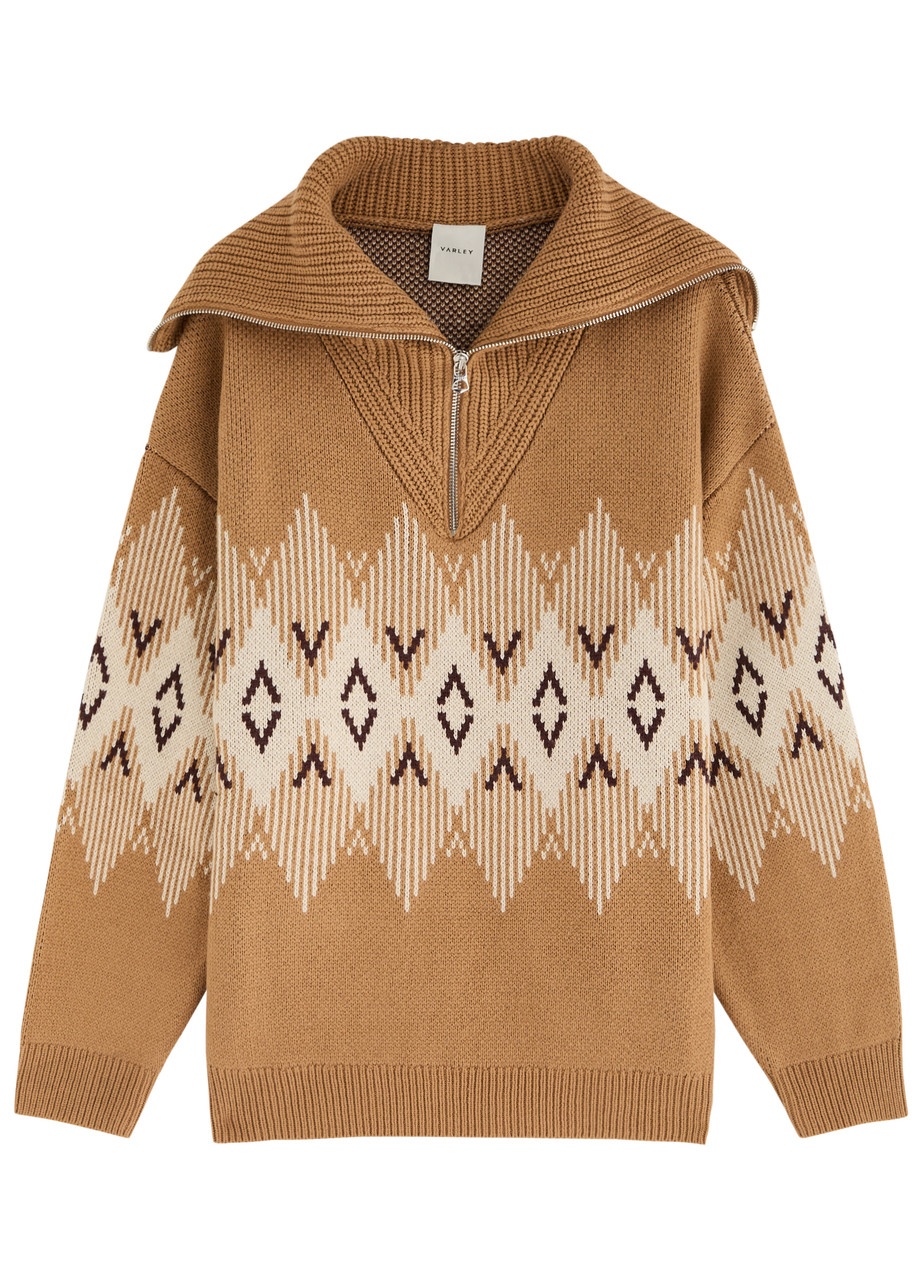 Varley Heidi Patterned-intarsia Knitted Jumper - 1